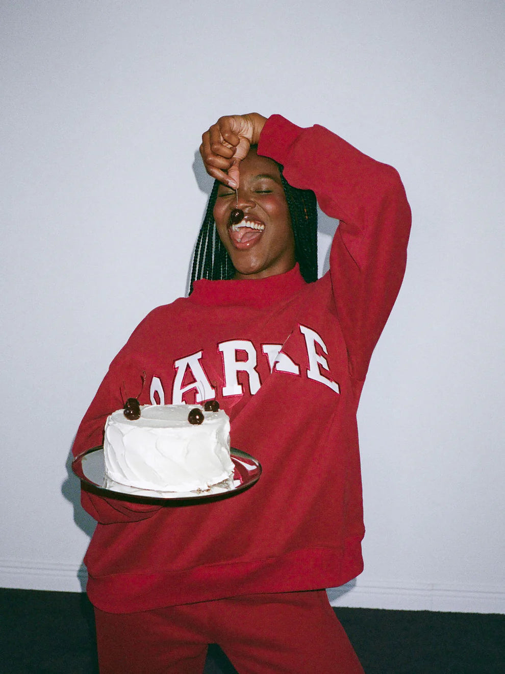 Varsity Mockneck - Burgundy + White