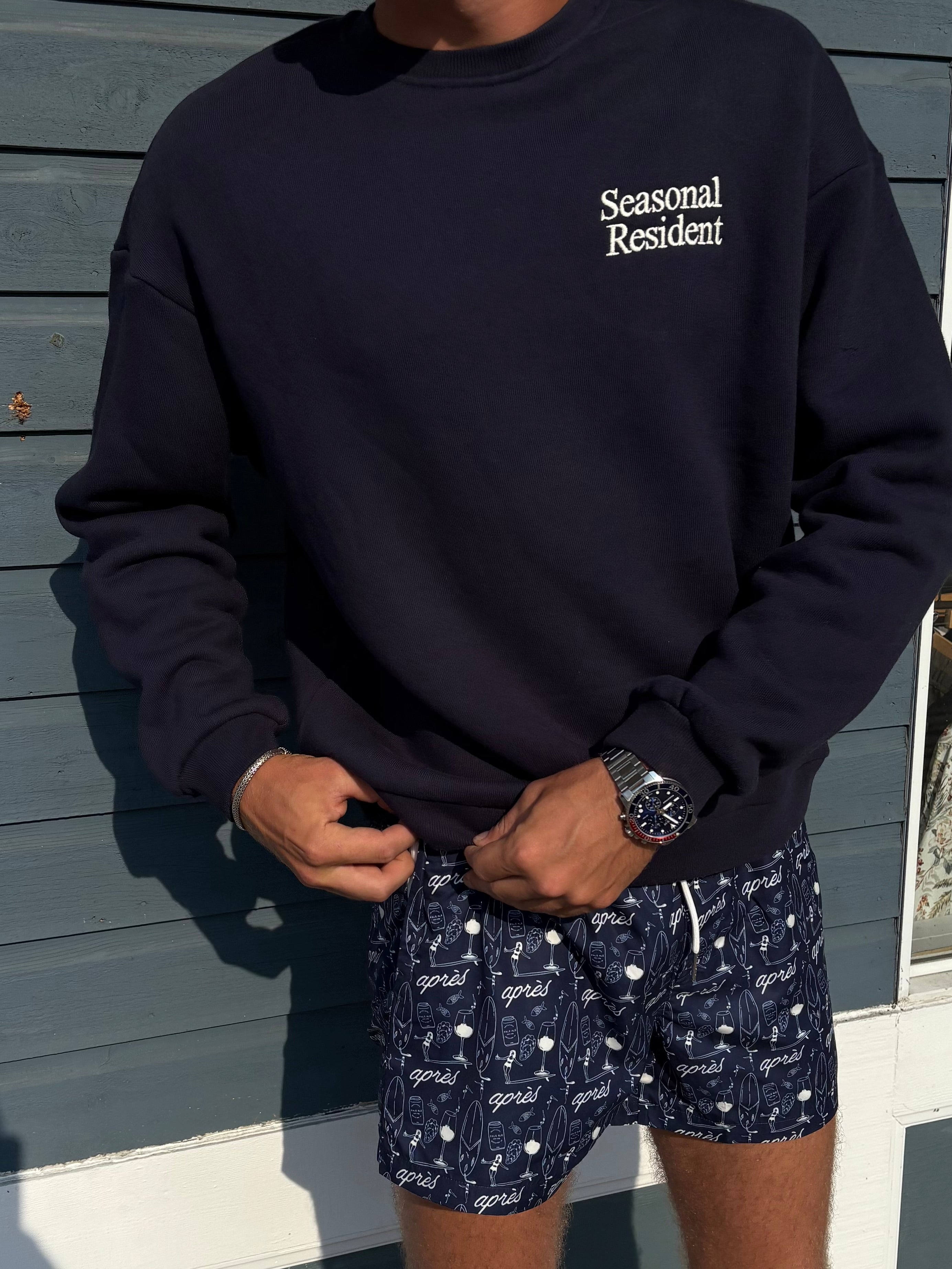 Embroidered Crewneck - Navy