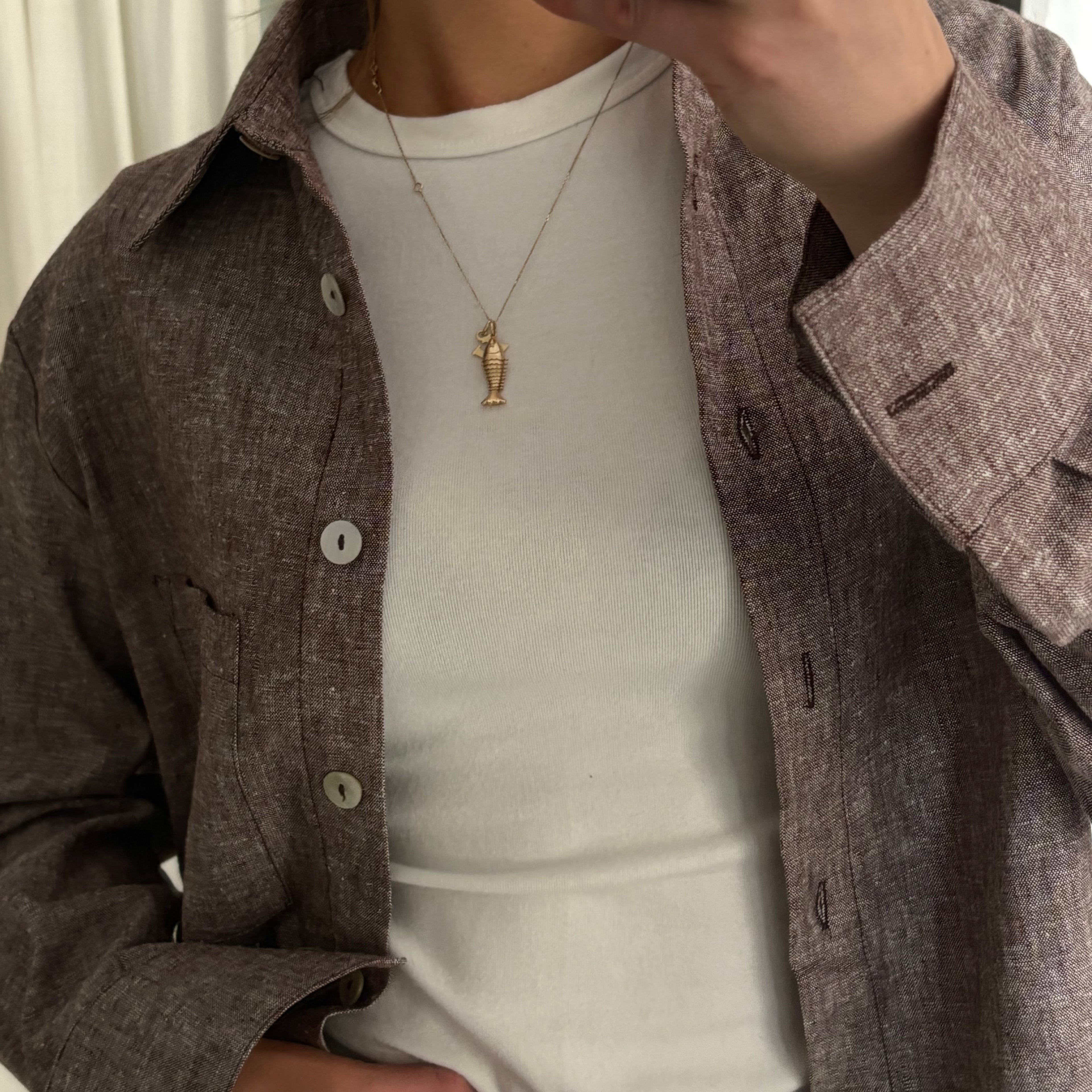 Daily Button Up - Brown Chambray
