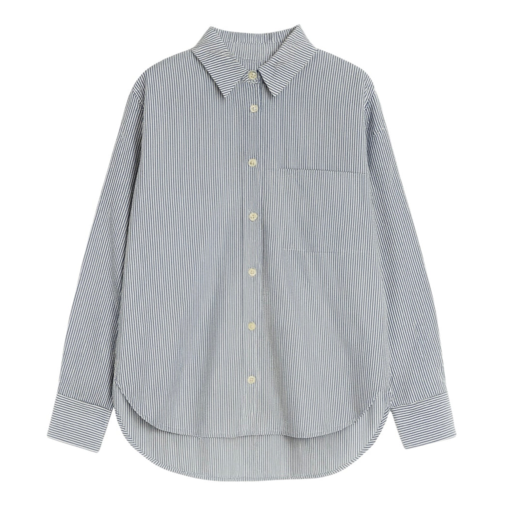 Daily Button Up - Blue Seersucker