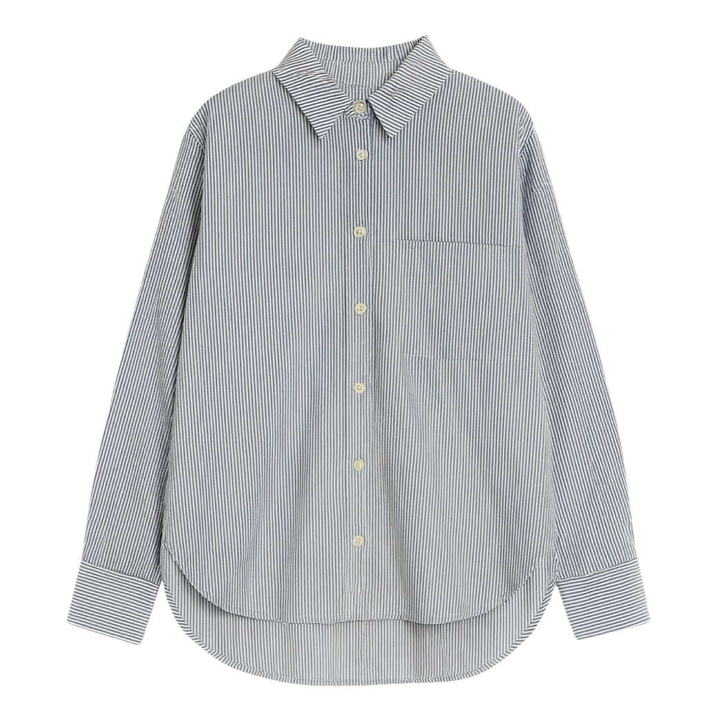 Daily Button Up - Blue Seersucker