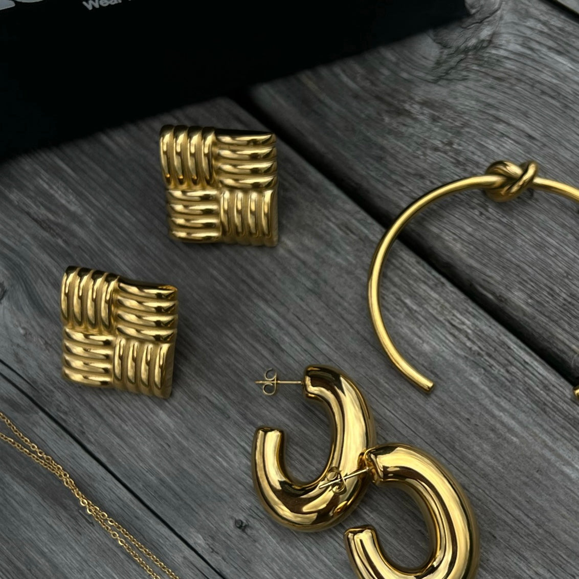 Woven Square Studs