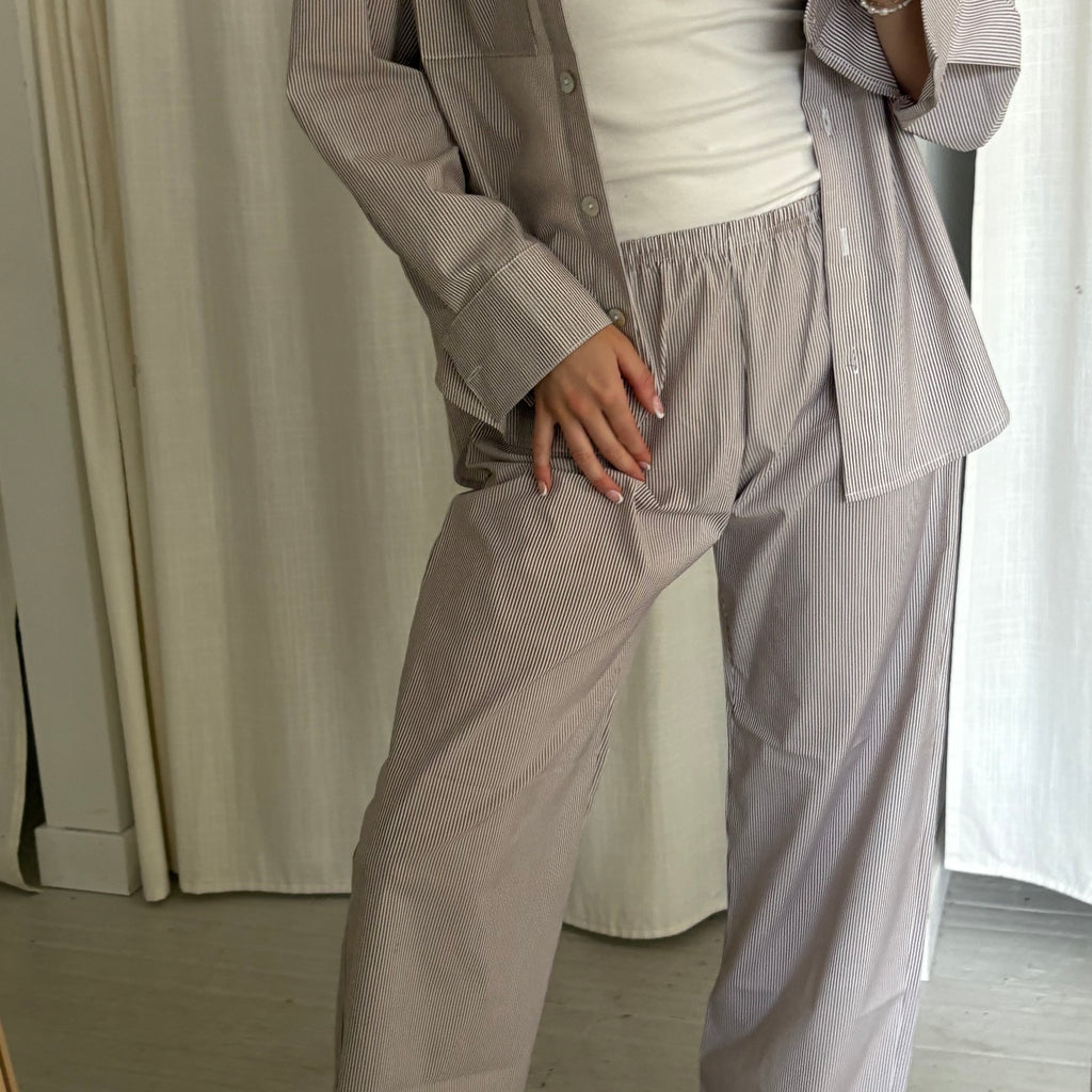 Daily Pant - Brown Stripe