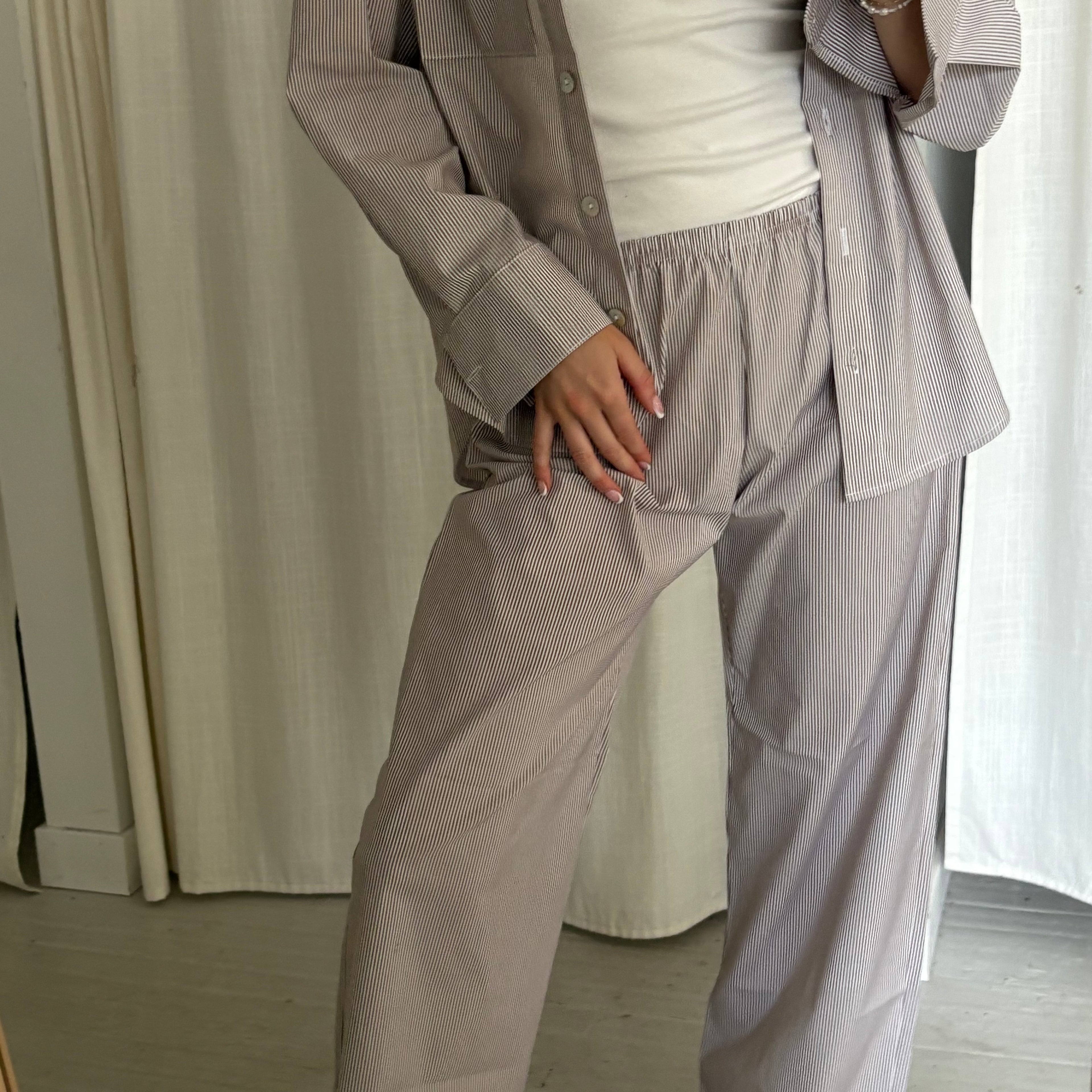 Daily Pant - Brown Stripe