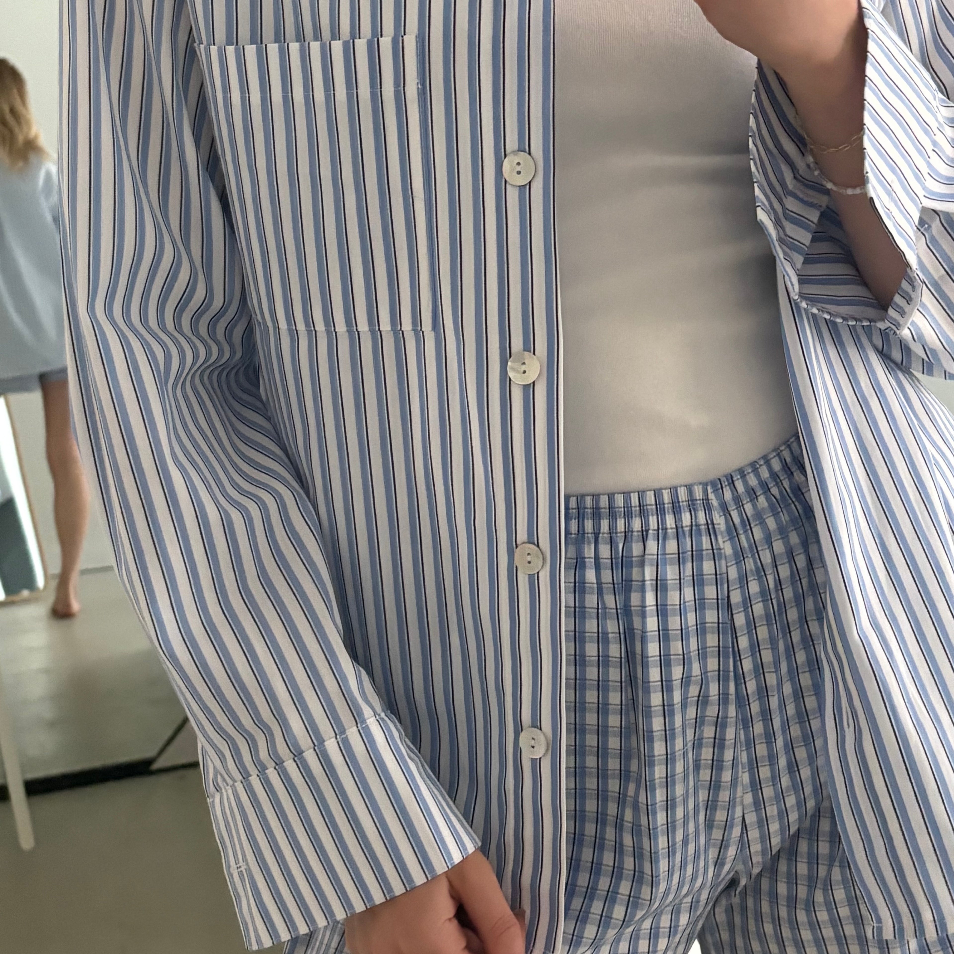 Daily Button Up - Blue Stripe