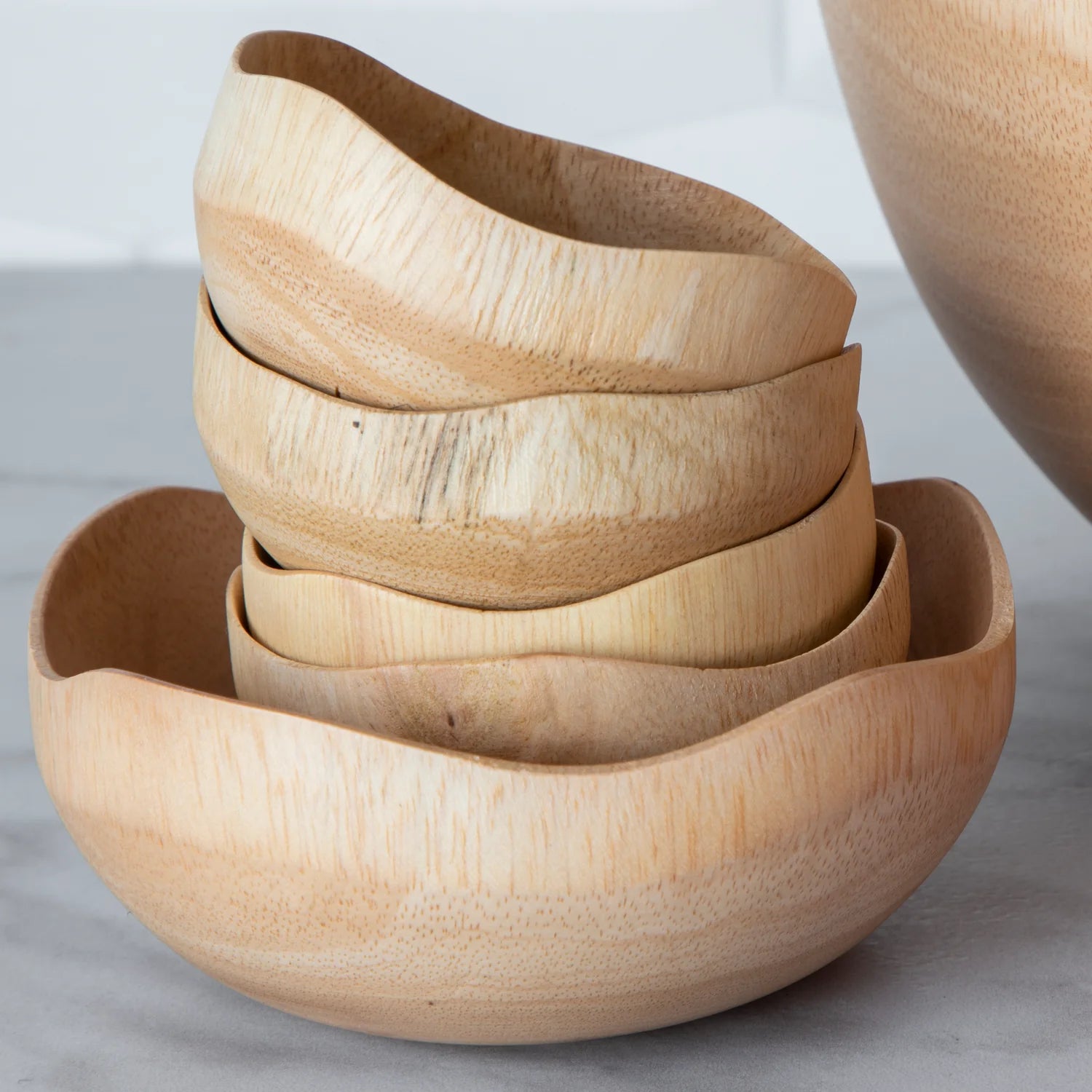Kiln Mango Wood Wave Edge Bowl - Small