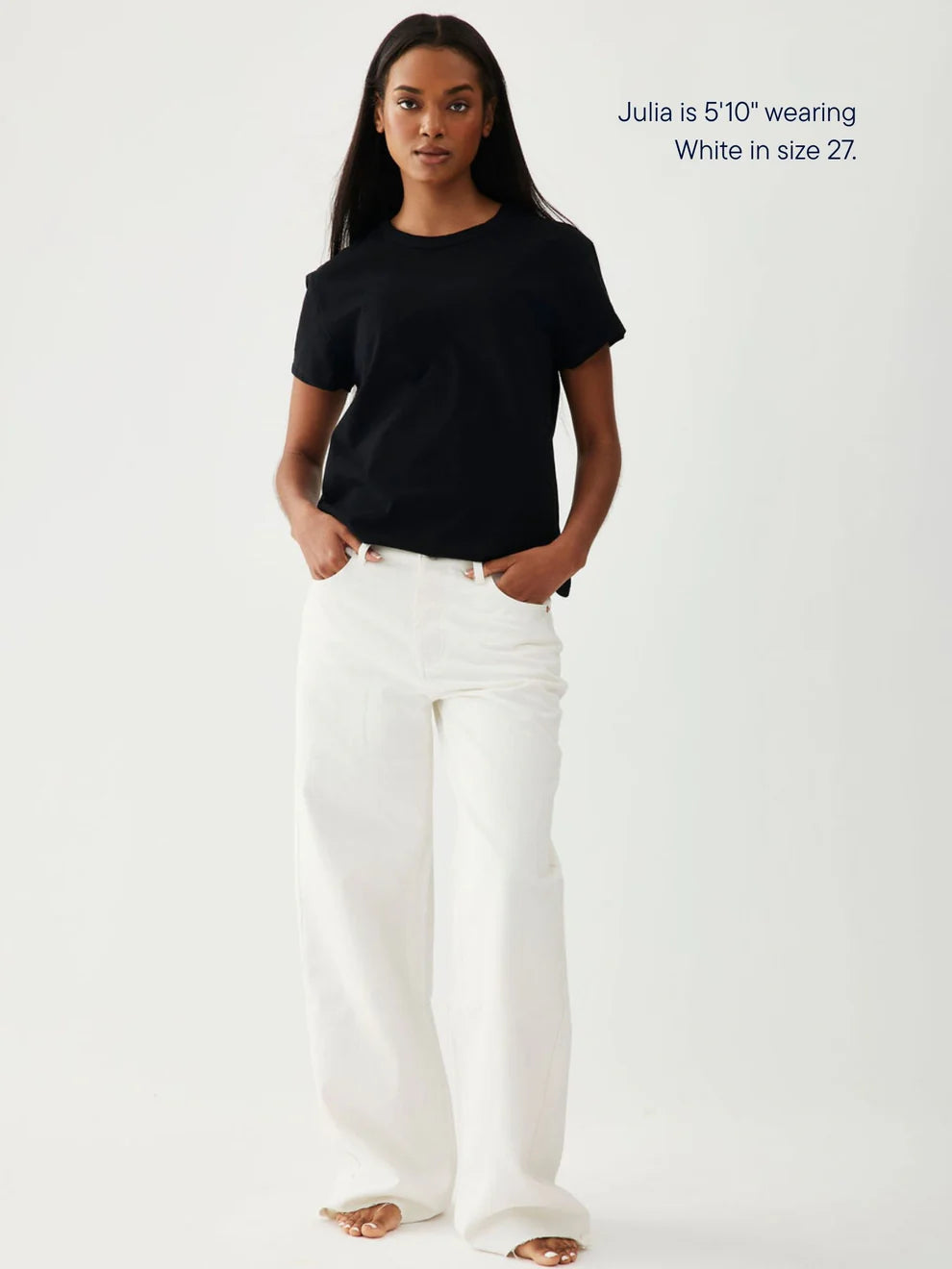 Low Rise Baggy Jean - White