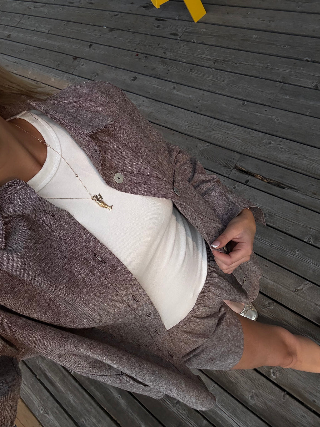 Daily Button Up - Brown Chambray