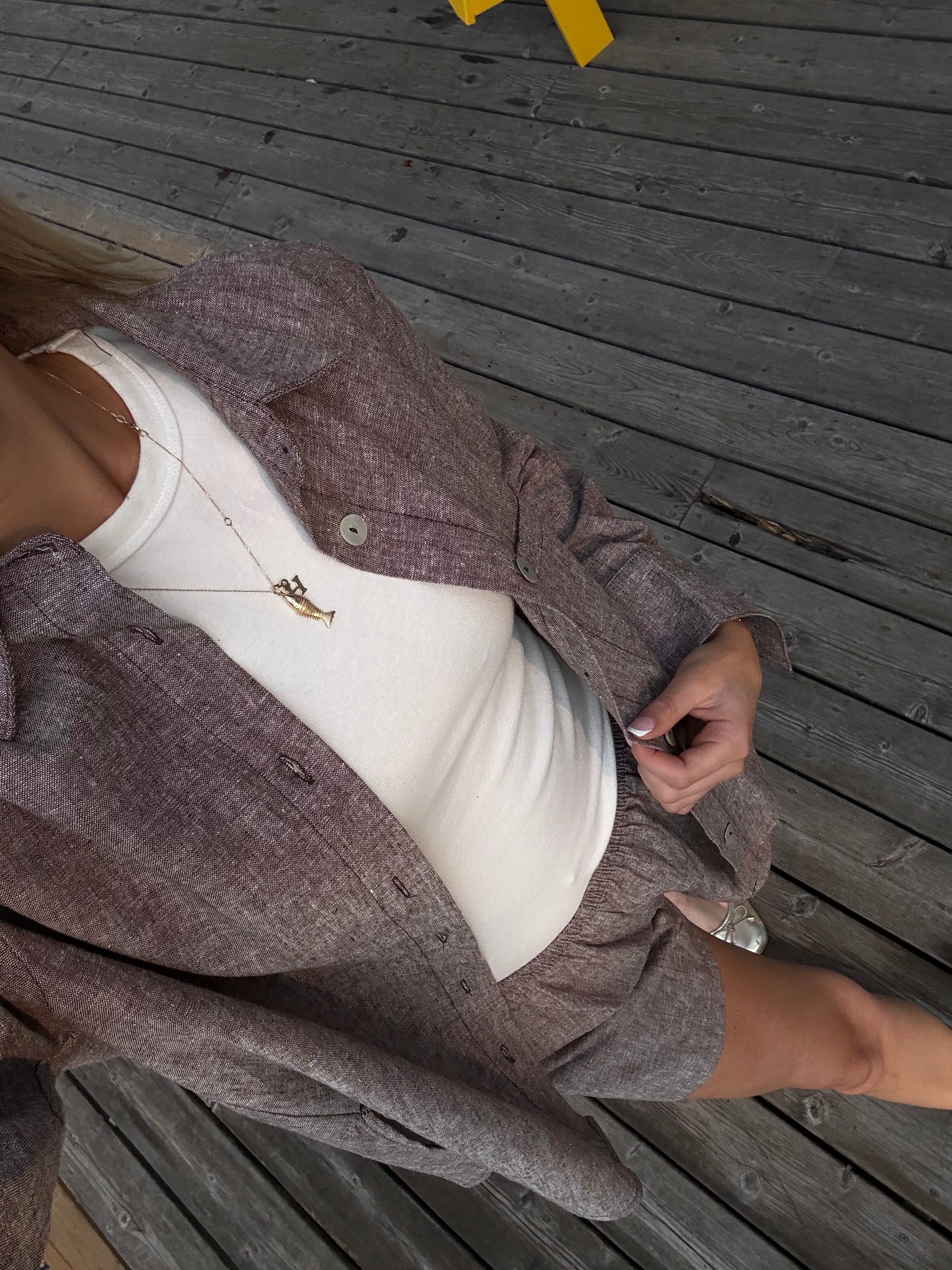 Daily Button Up - Brown Chambray