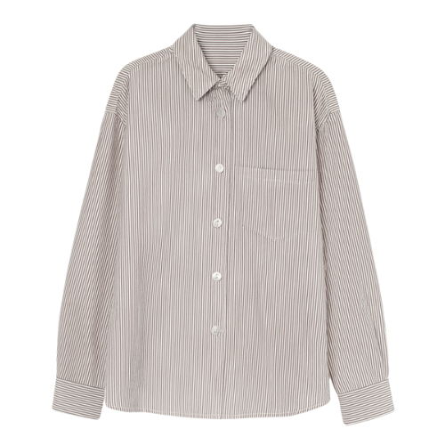 Daily Button Up - Brown Stripe