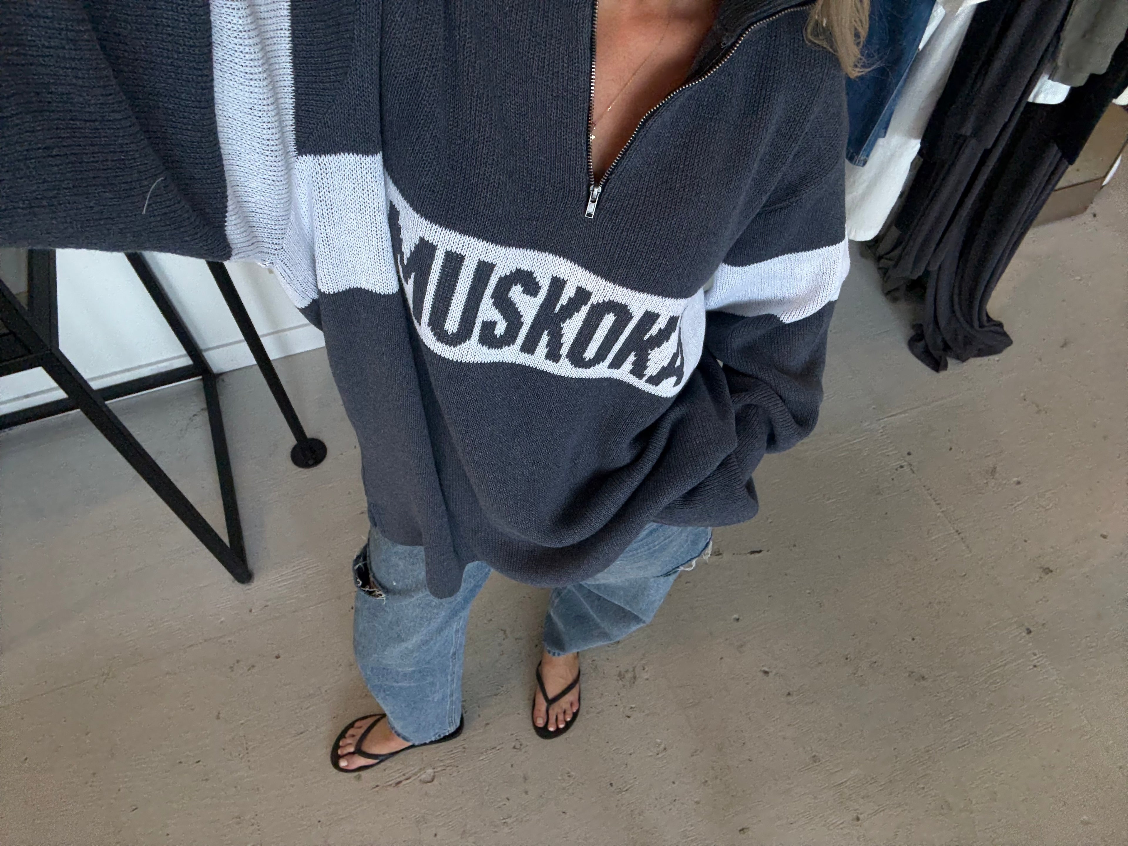 1/4 Zip Knit Sweater - Muskoka