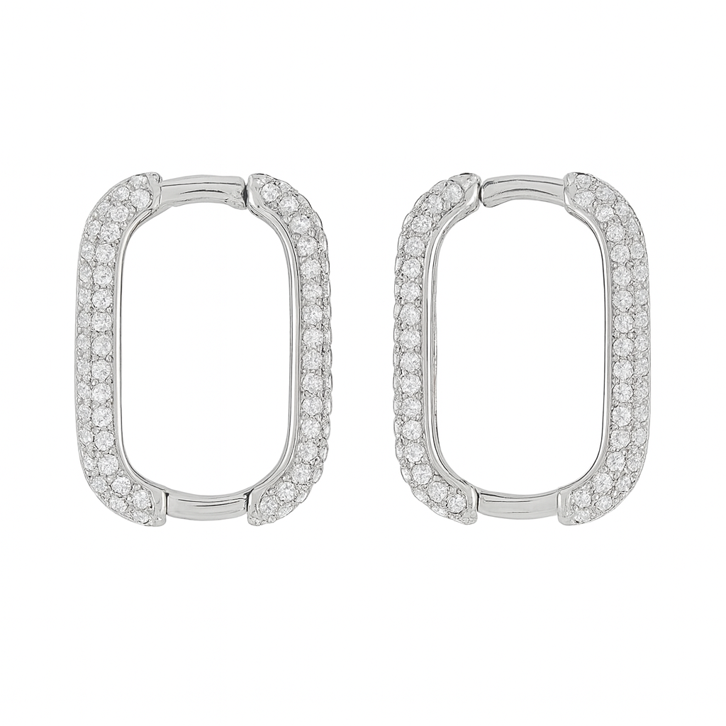 Rectangle Pave Huggie