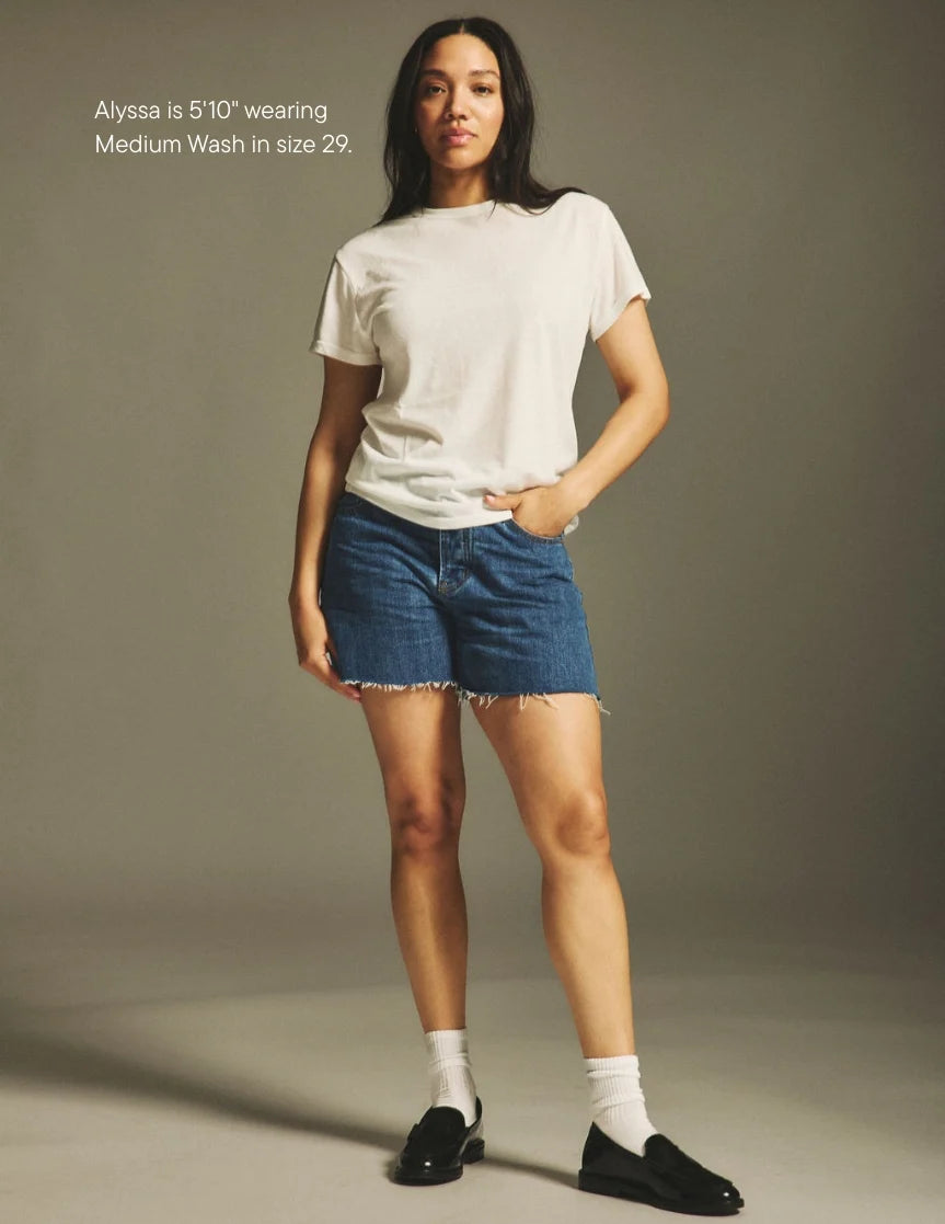 Long Baggy Shorts - Med Wash