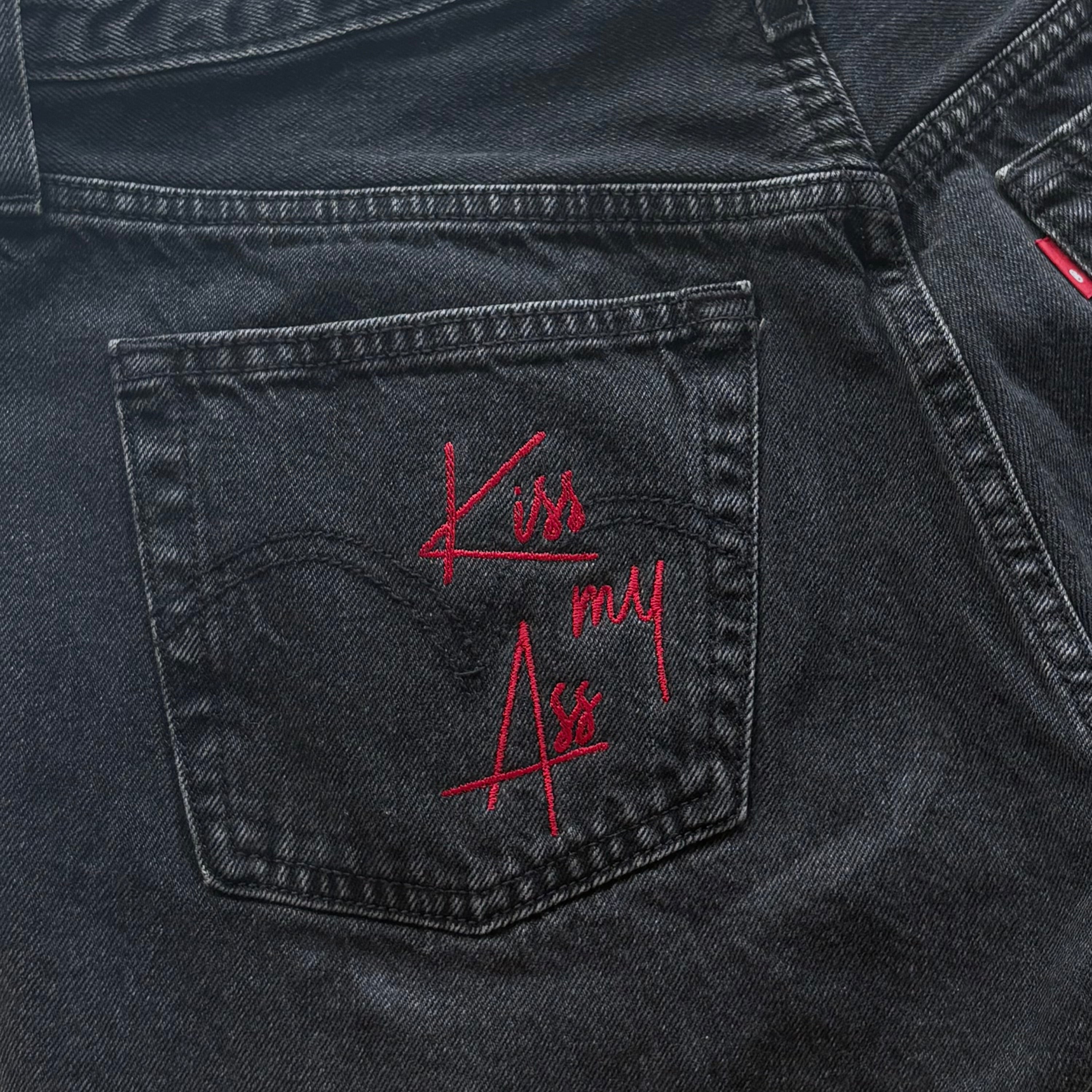 Embroidered Vintage Denim Short