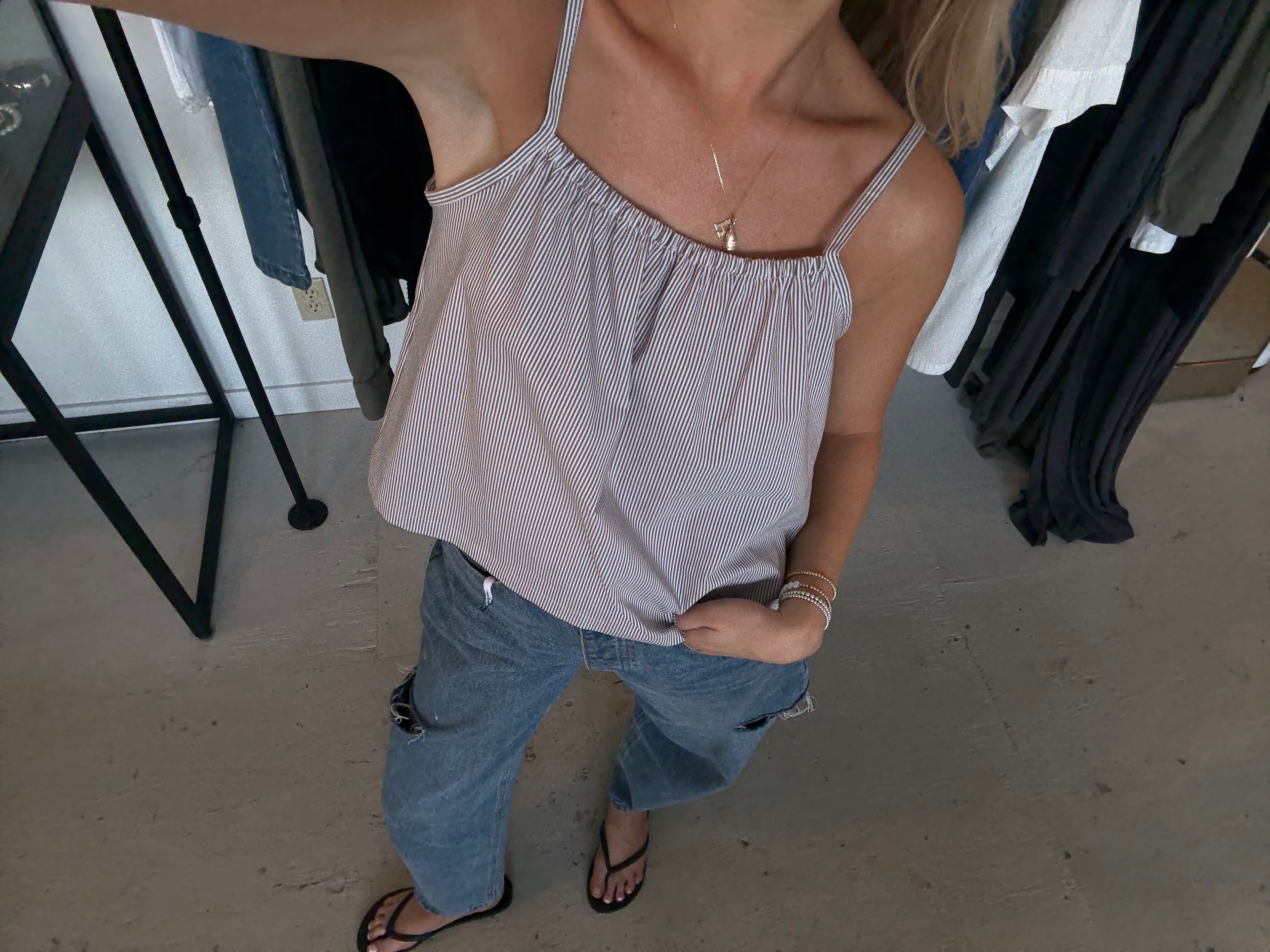 Daily Tank - Brown Stripe