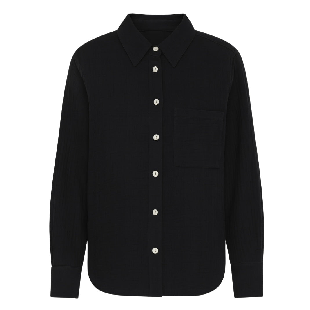 Daily Button Up - Black Bubble