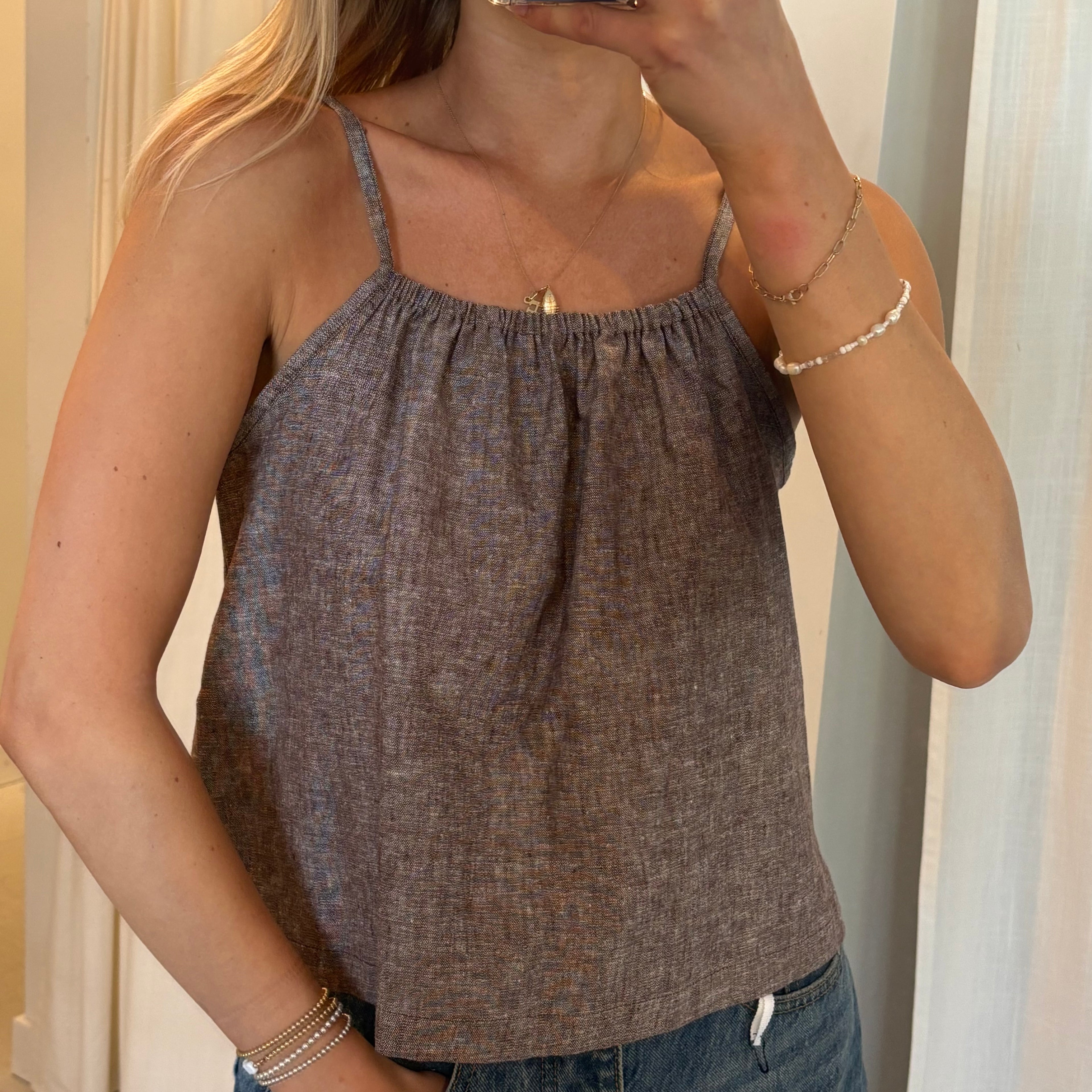 Daily Tank - Brown Chambray
