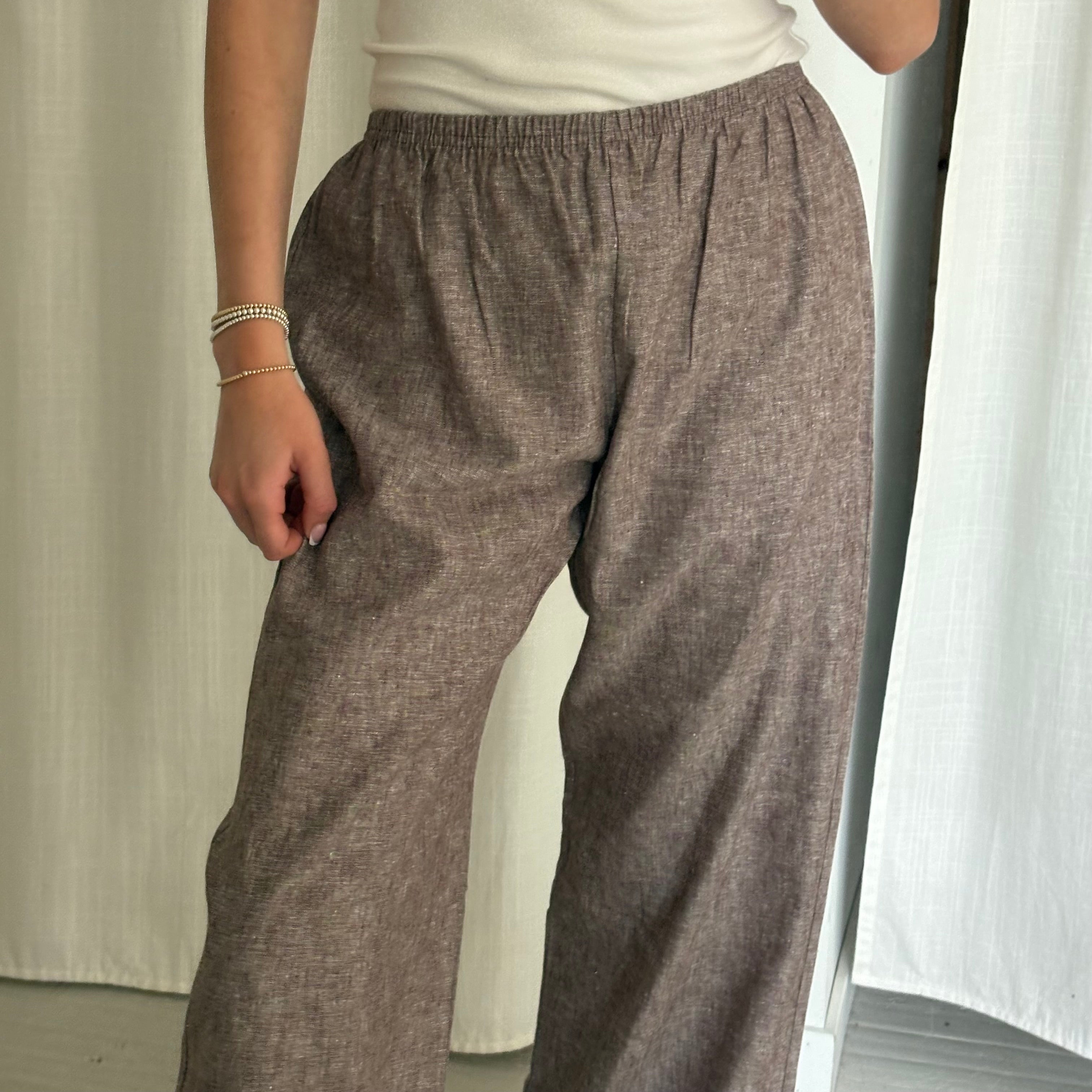 Daily Pant - Brown Chambray
