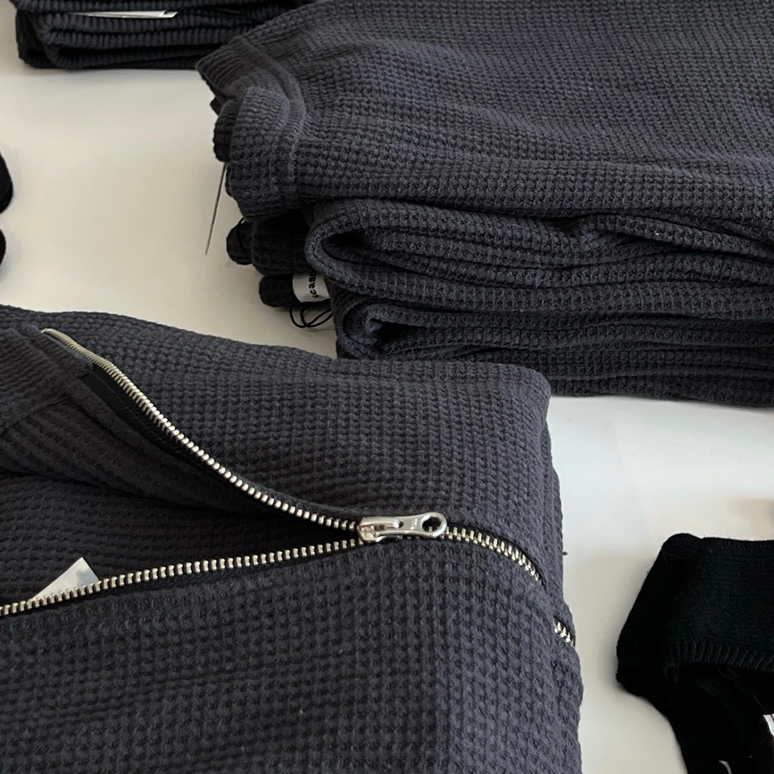 Waffle Half Zip Sweater