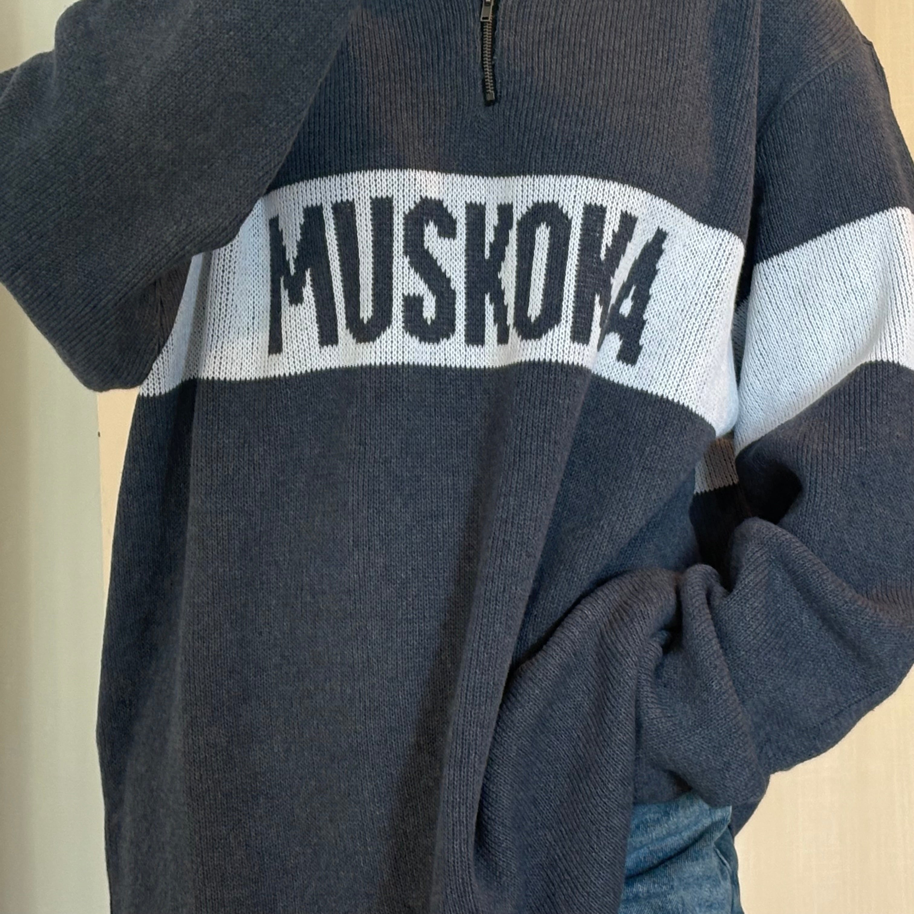 1/4 Zip Knit Sweater - Muskoka