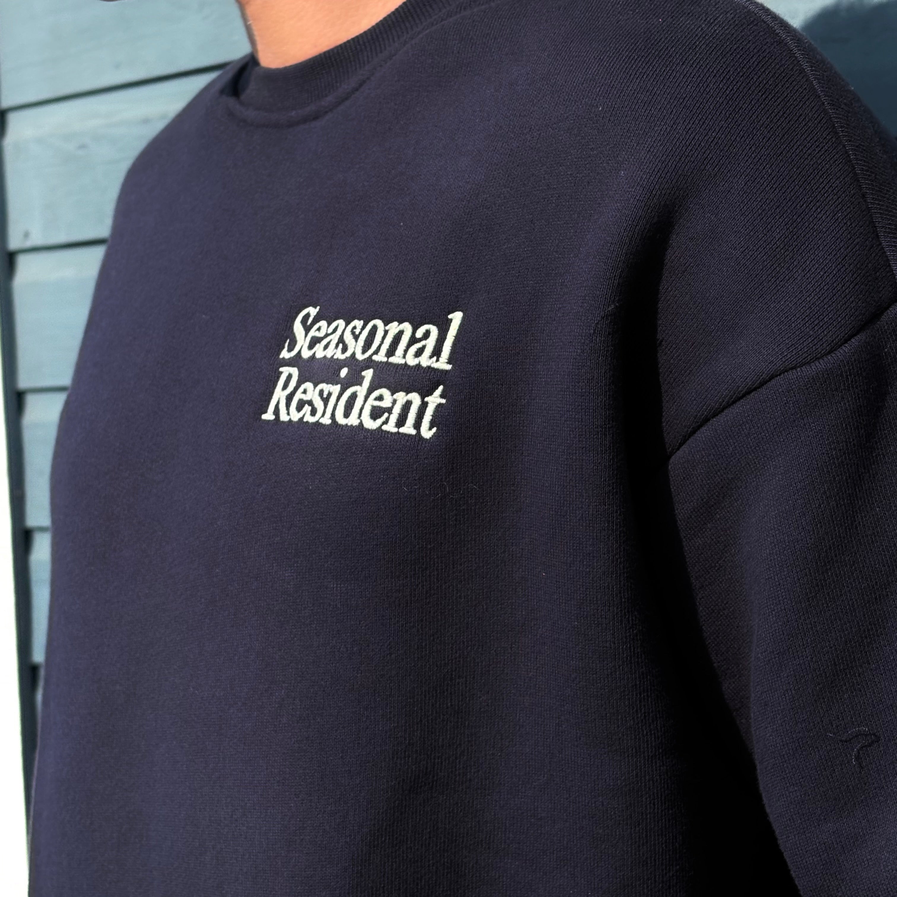 Embroidered Crewneck - Navy