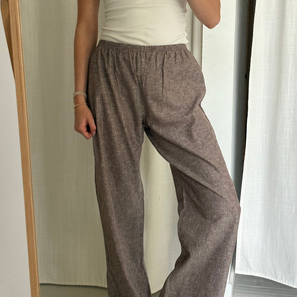 Daily Pant - Brown Chambray