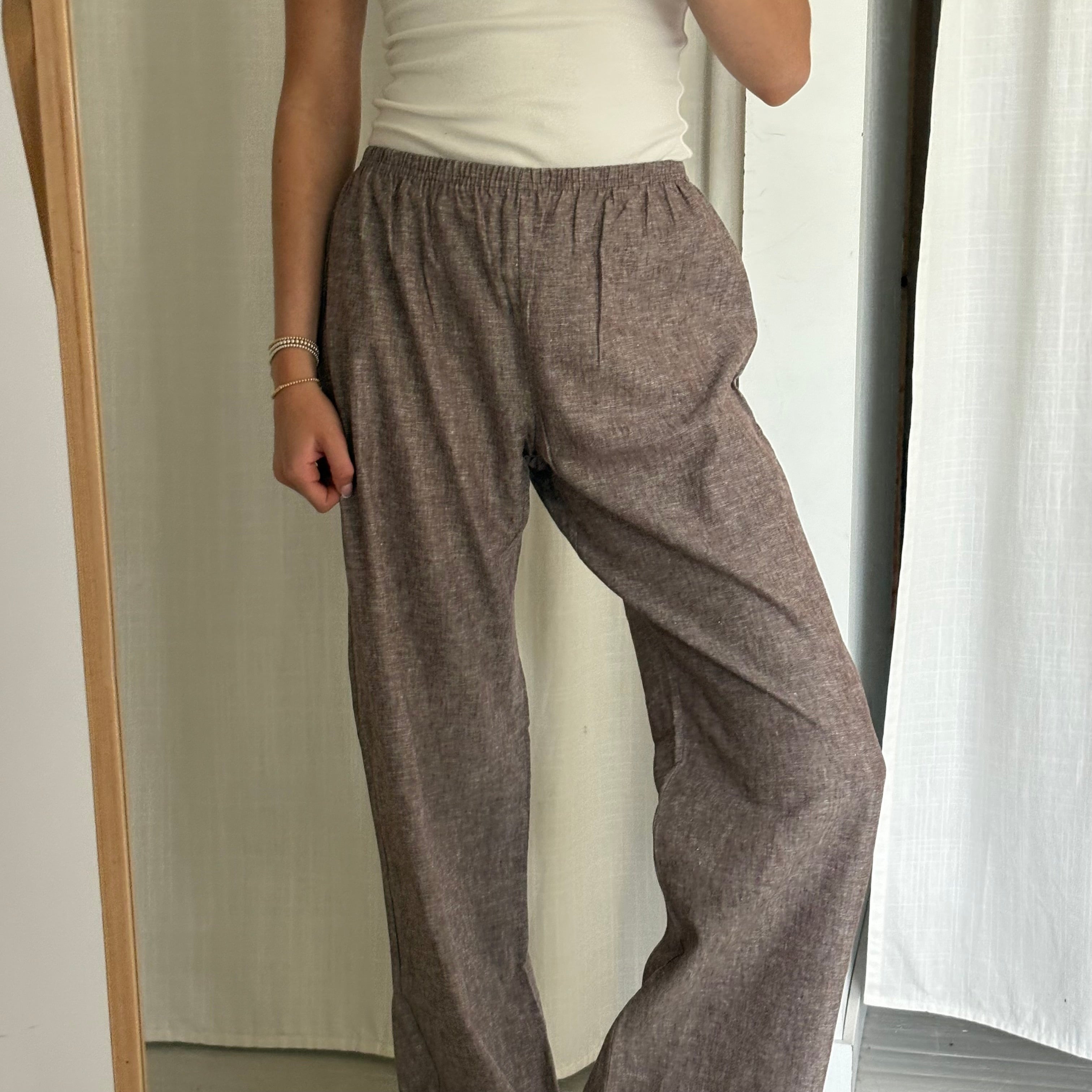 Daily Pant - Brown Chambray