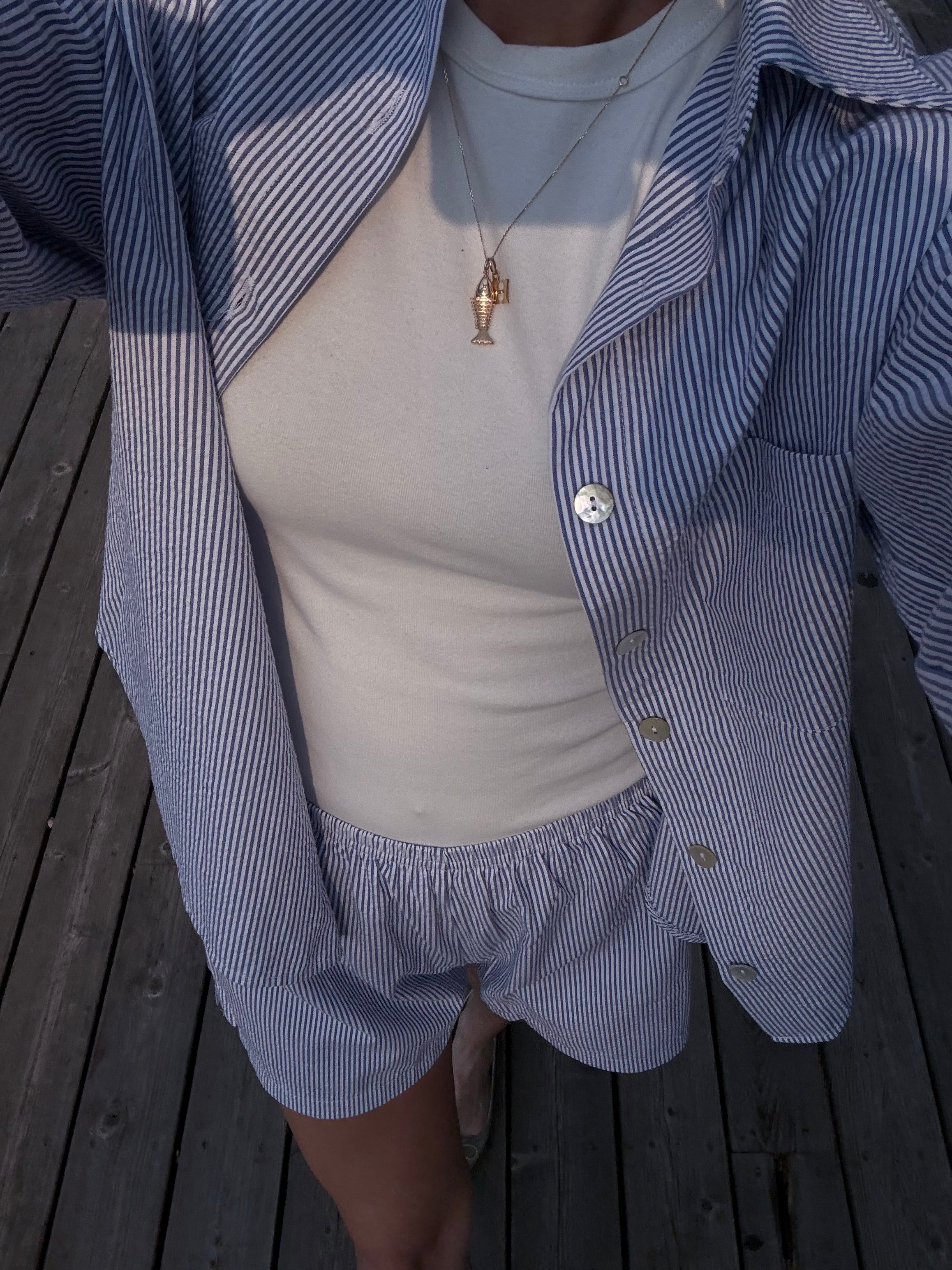 Daily Short - Blue Seersucker