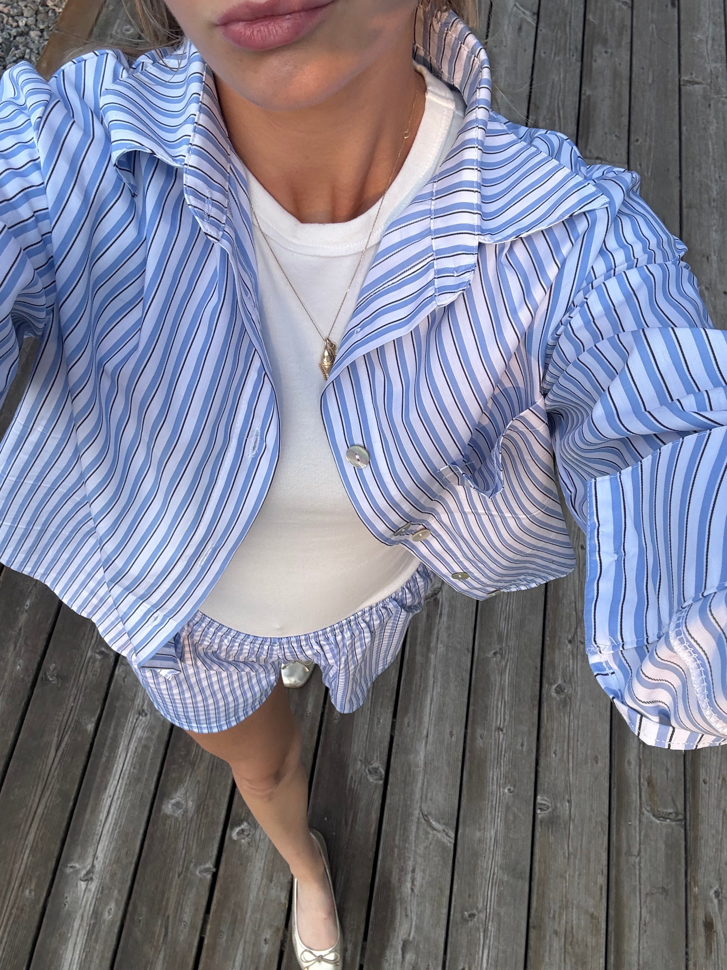 Daily Button Up - Blue Stripe