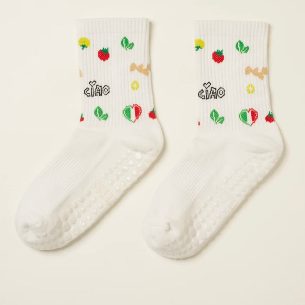 Italian Summer Pilates Grip Sock