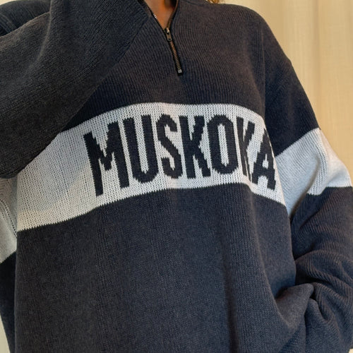 1/4 Zip Knit Sweater - Muskoka