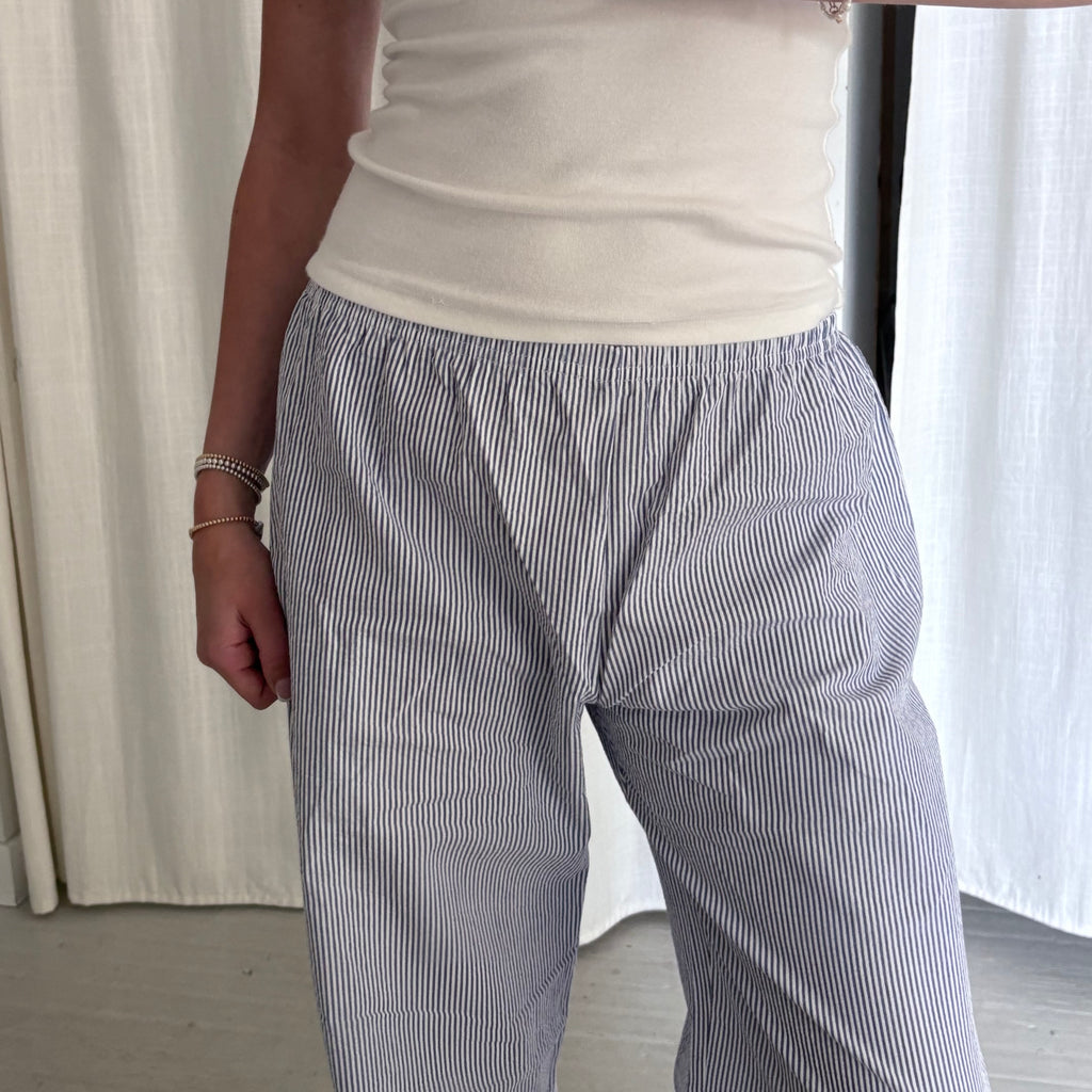 Daily Pant - Blue Seersucker