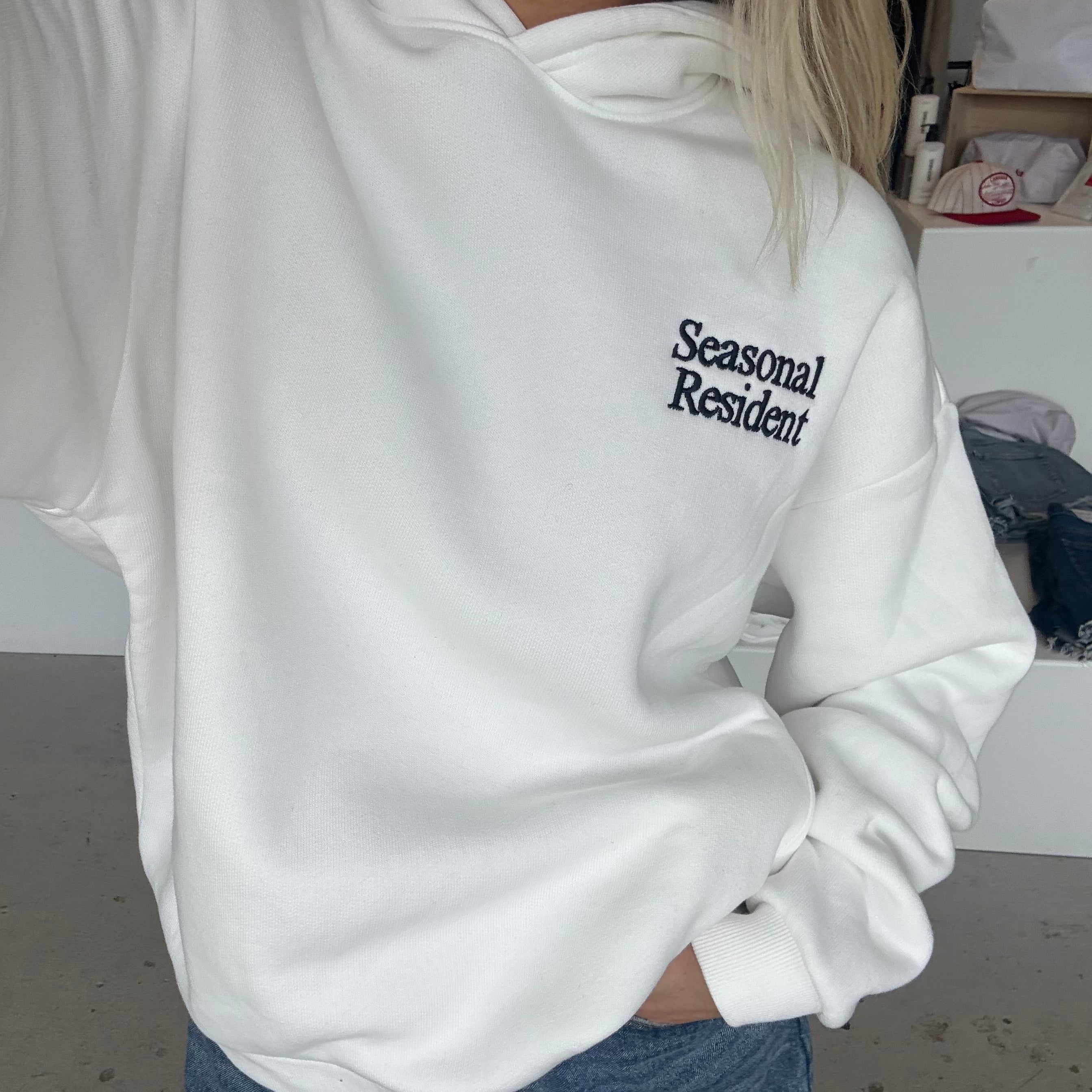 Embroidered Hoodie - White