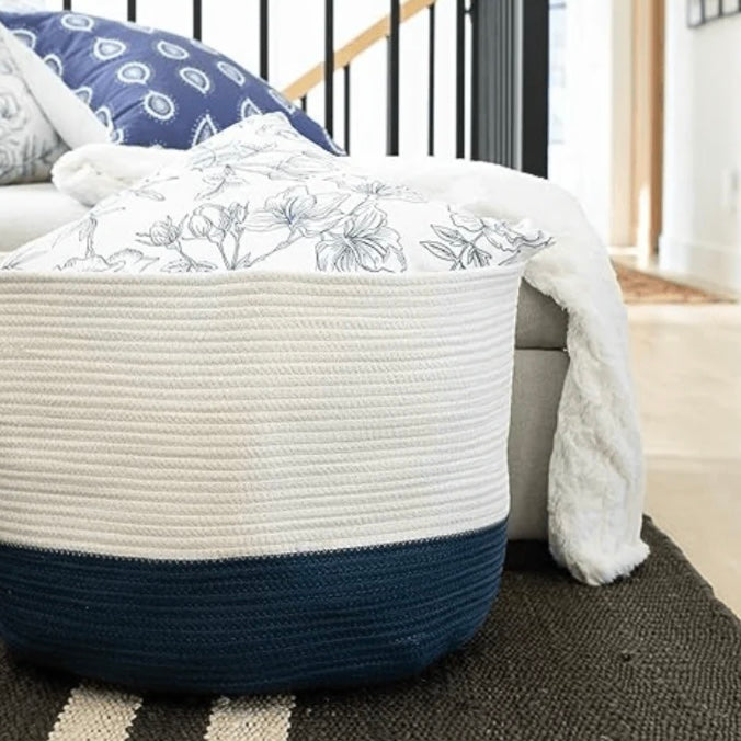 Large Short Navy Basket