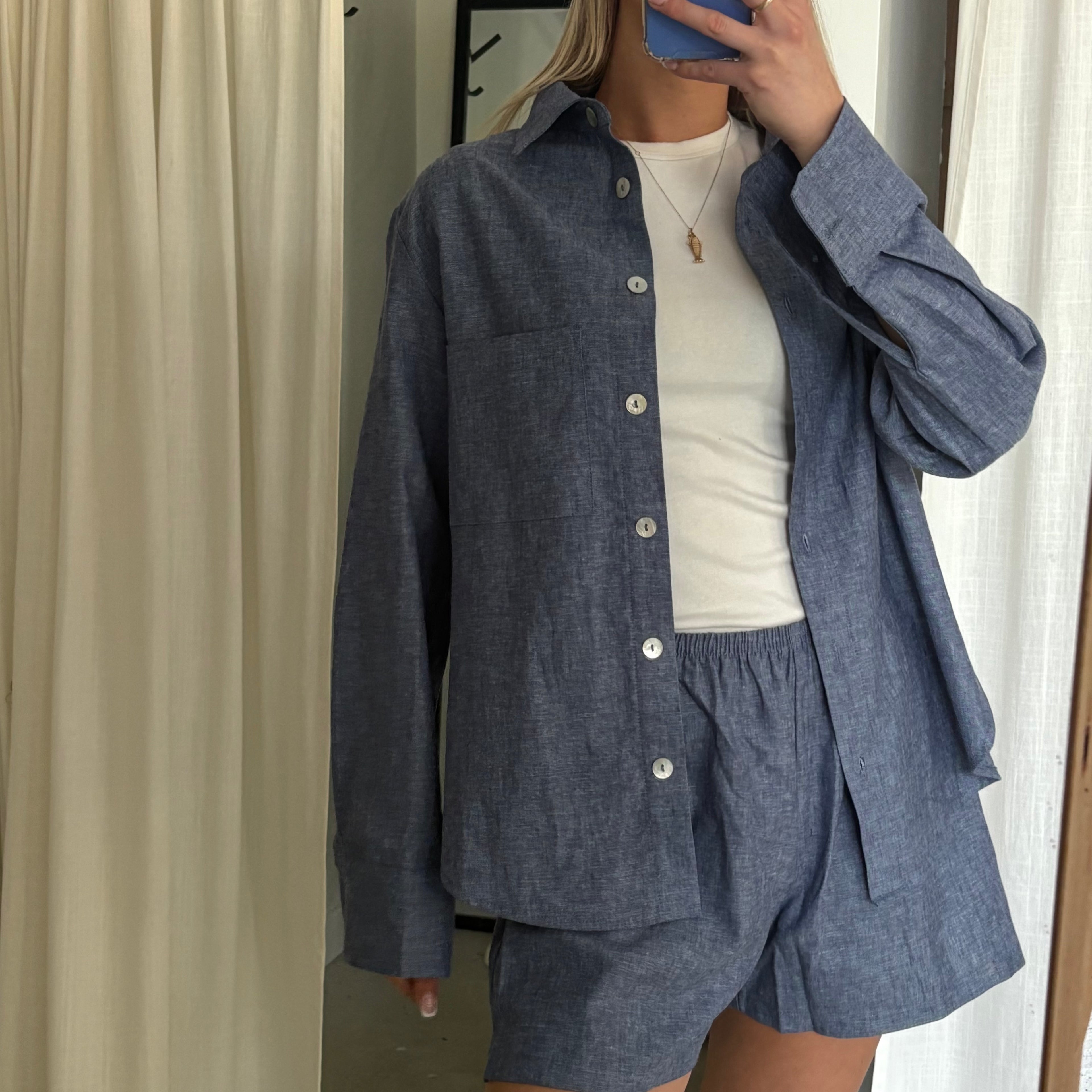 Daily Button Up - Denim Chambray