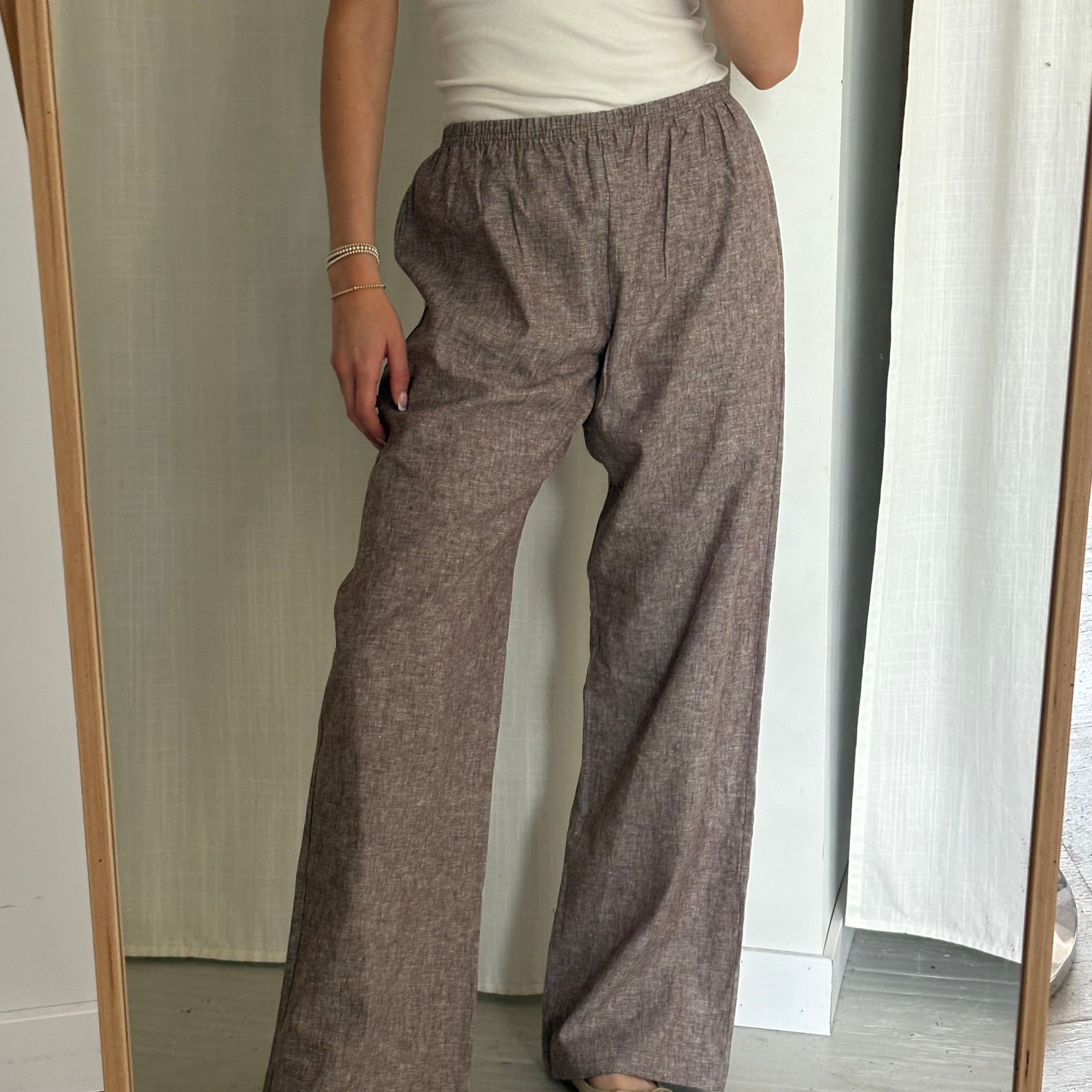 Daily Pant - Brown Chambray