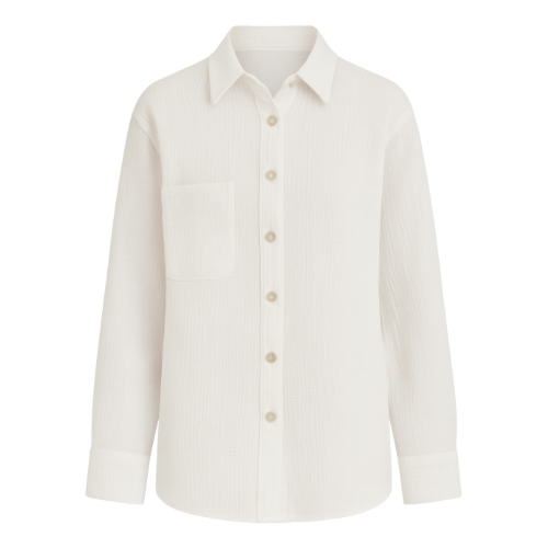 Daily Button Up - White Bubble