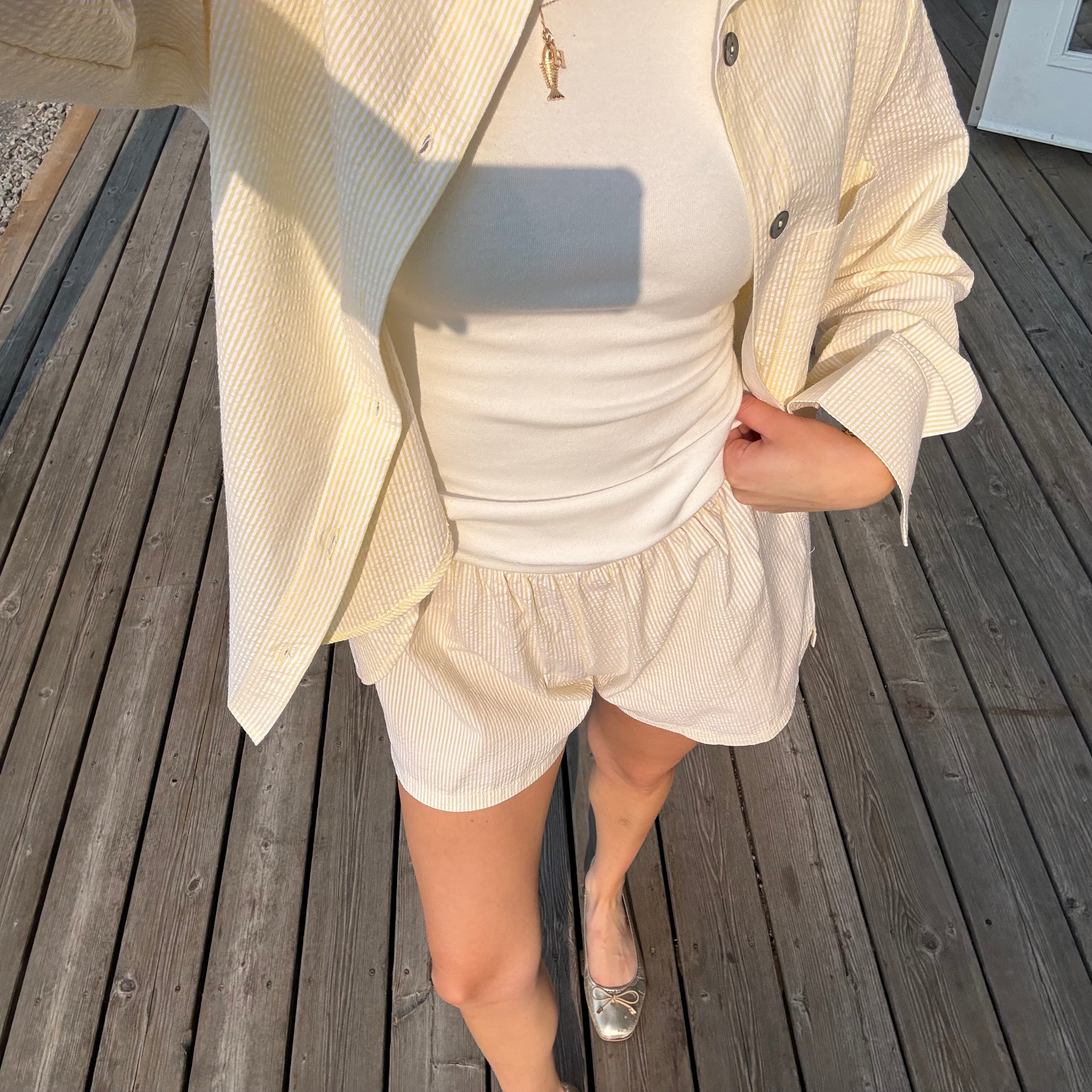 Daily Button Up - Yellow Seersucker