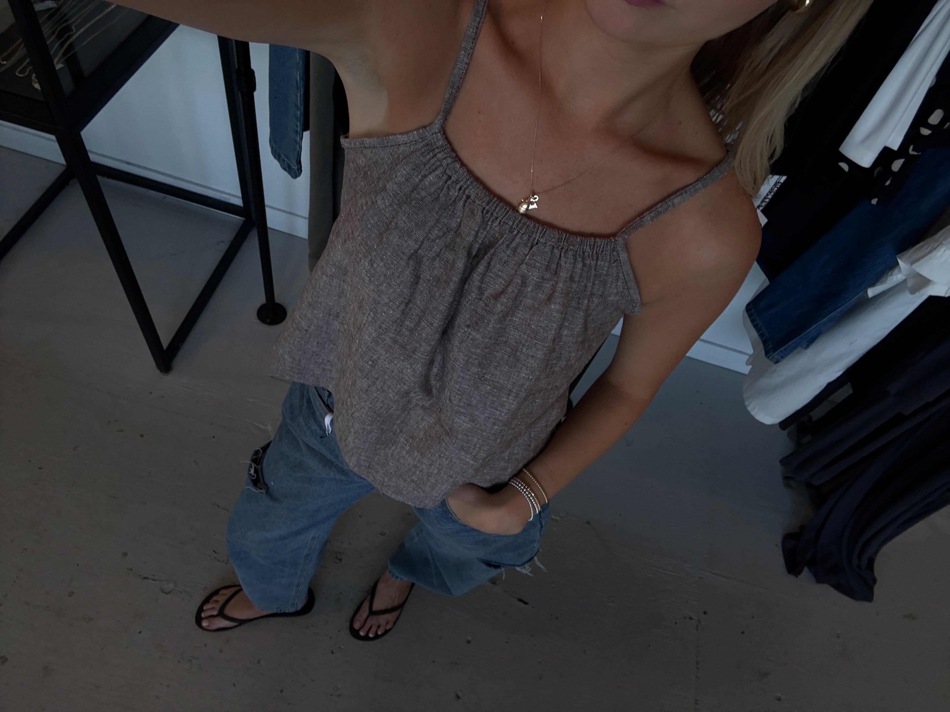 Daily Tank - Brown Chambray