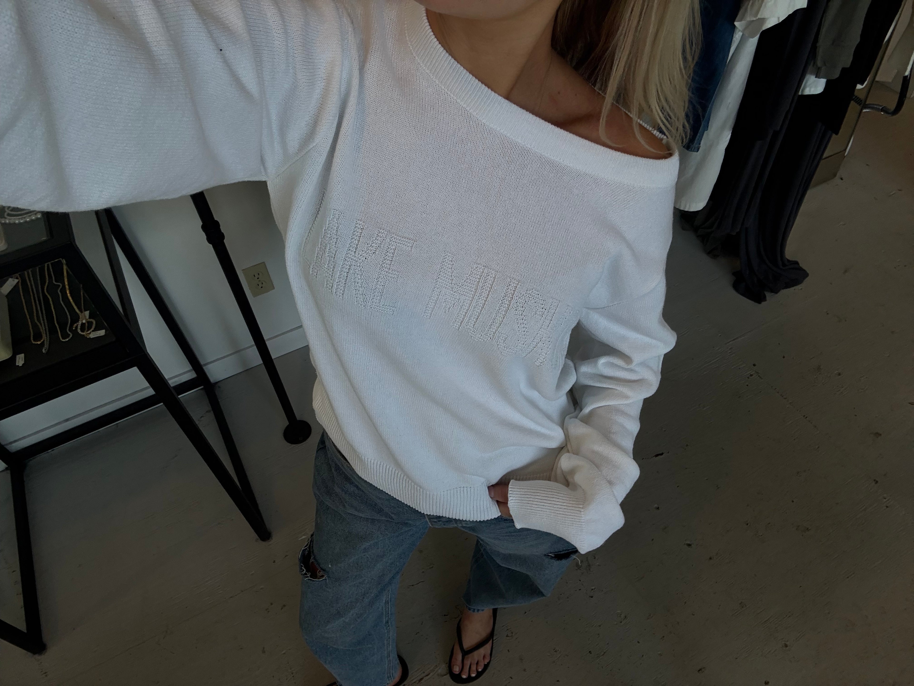 Embossed Knit Sweater