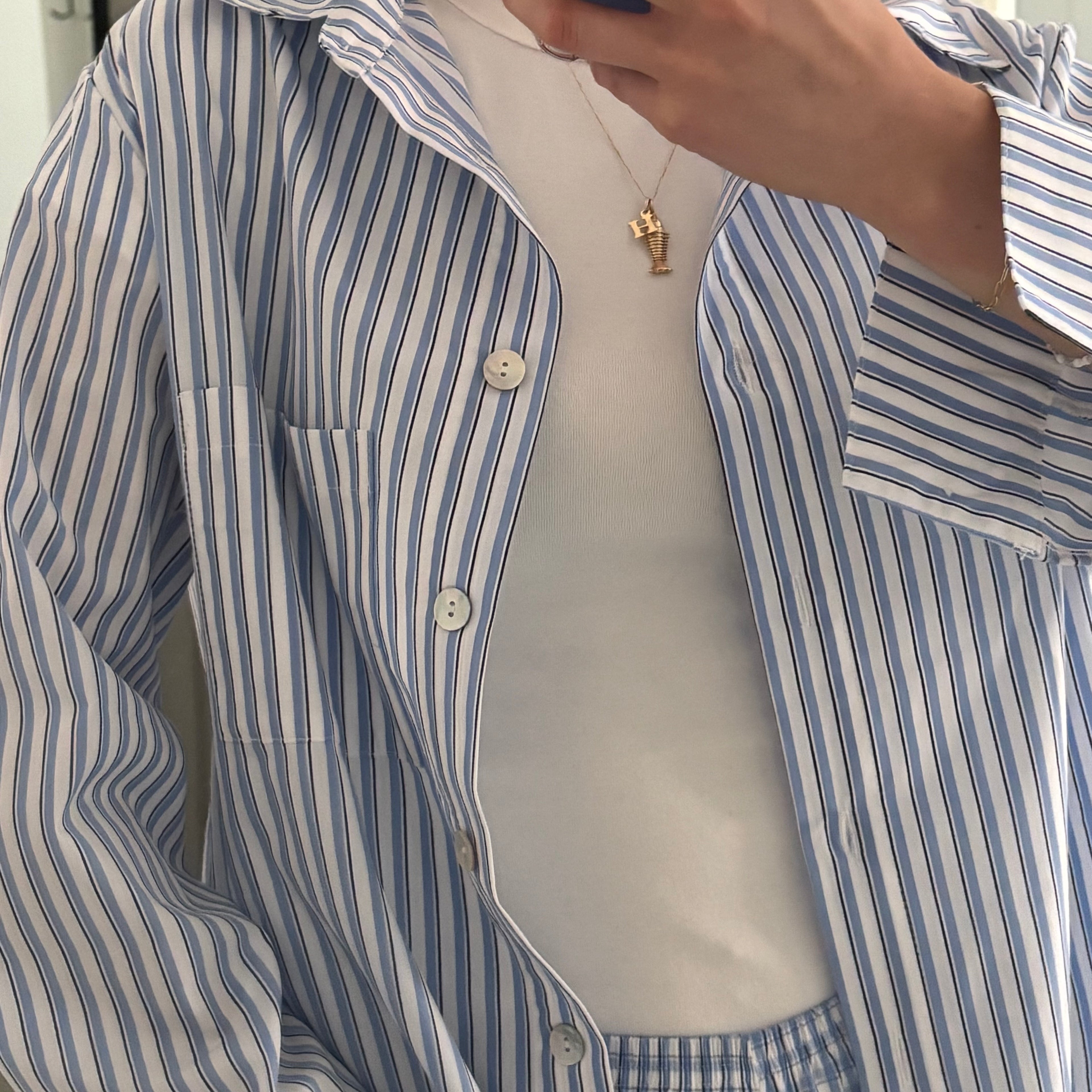 Daily Button Up - Blue Stripe