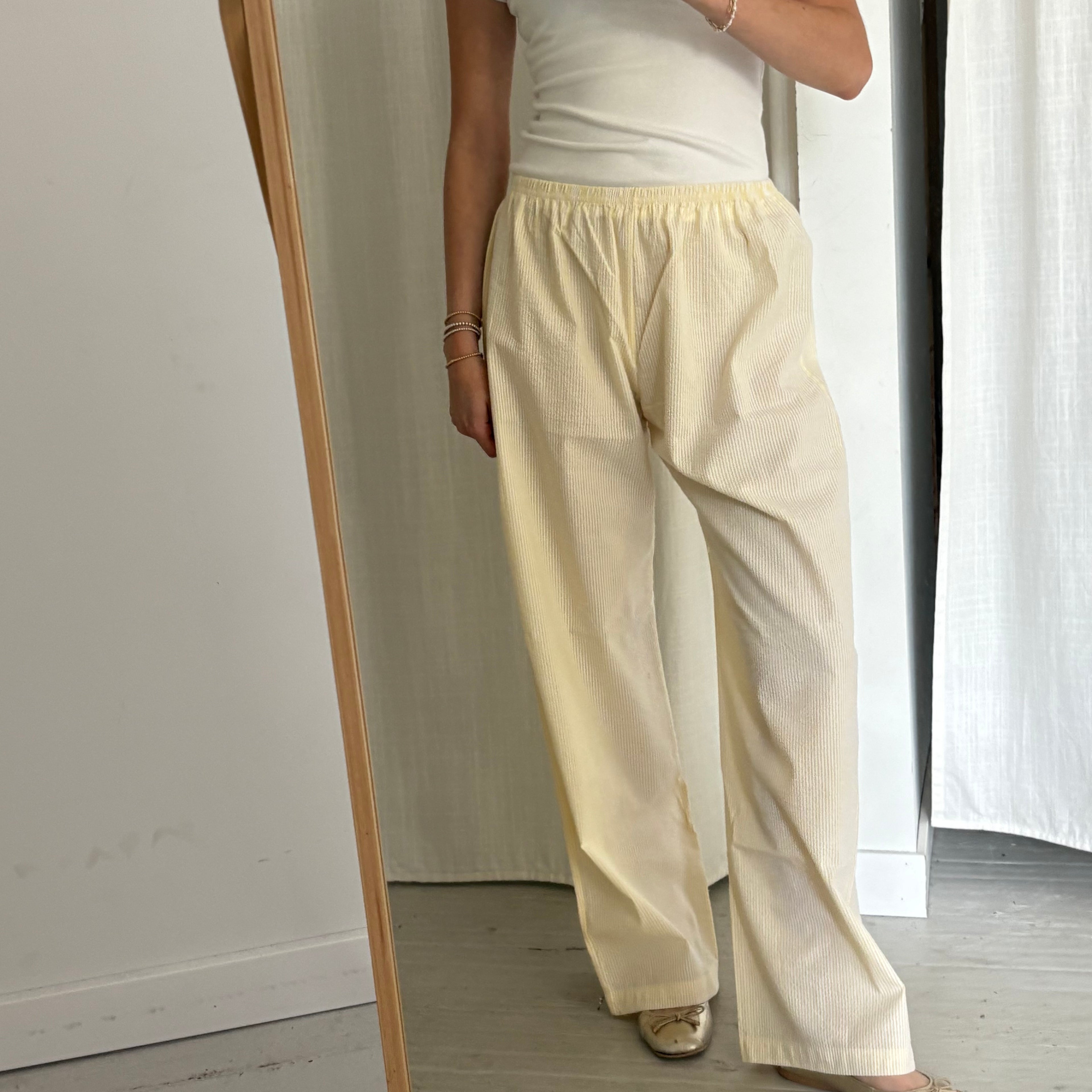 Daily Pant - Yellow Seersucker