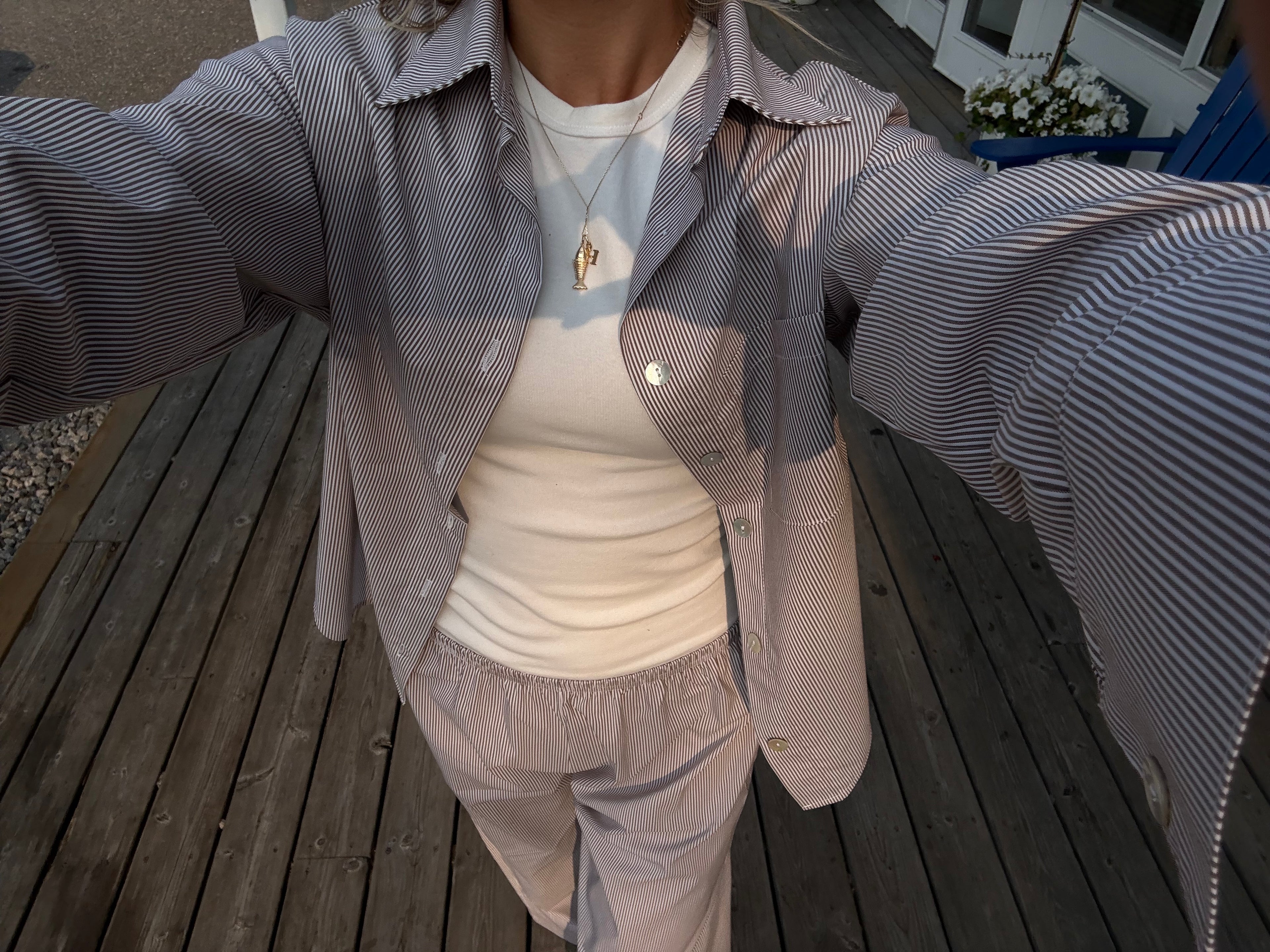 Daily Pant - Brown Stripe