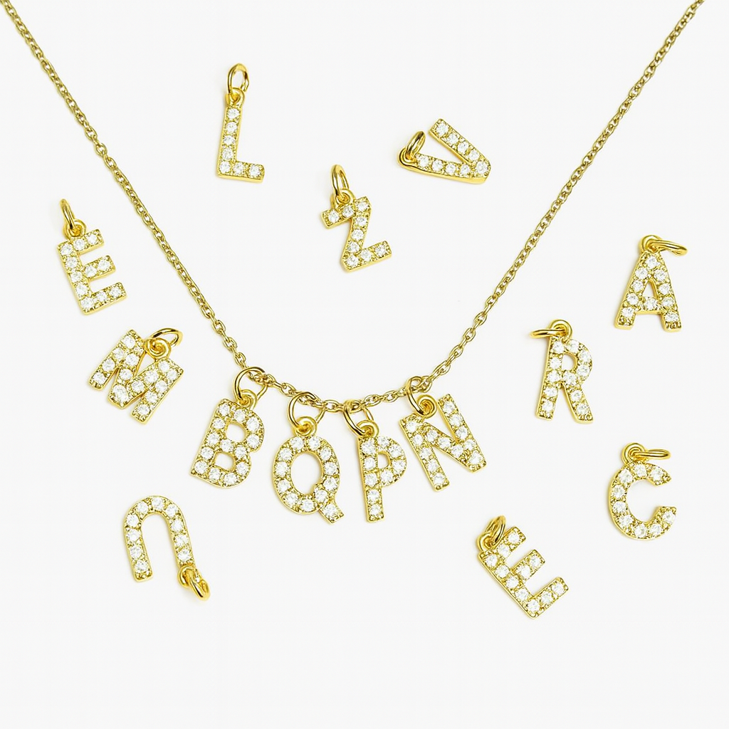 Mini Pave Initial Charm