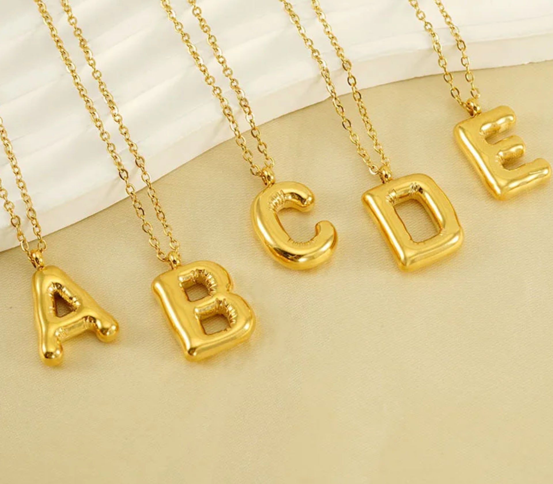 Puffy Initial Necklace