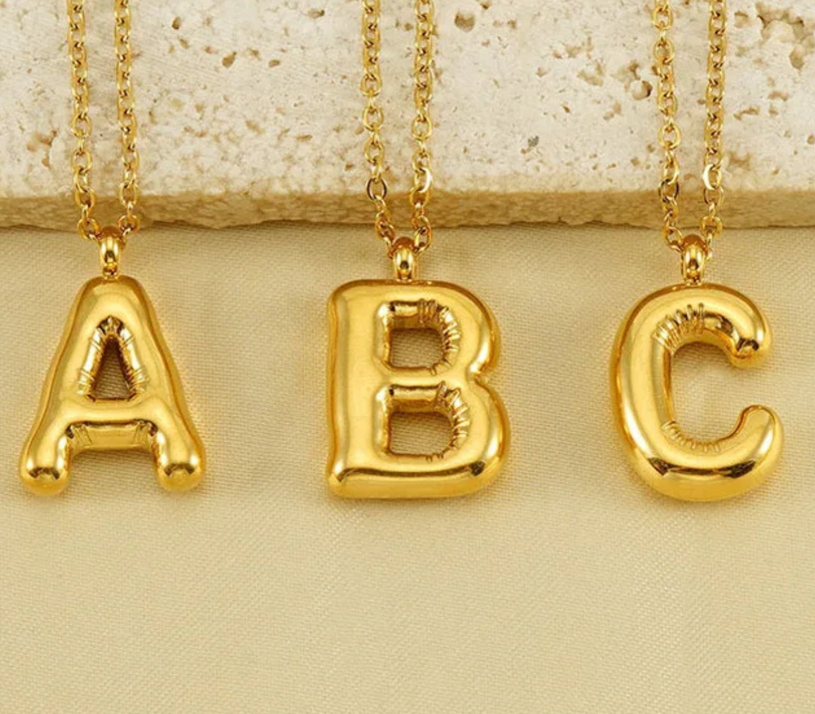 Puffy Initial Necklace