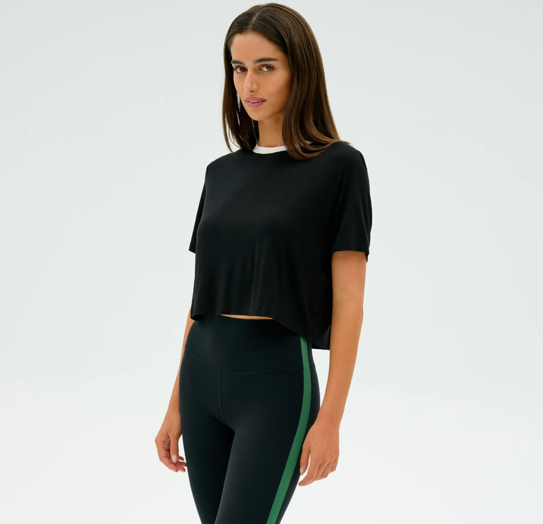 Djuna Crop Ringer - Black/White