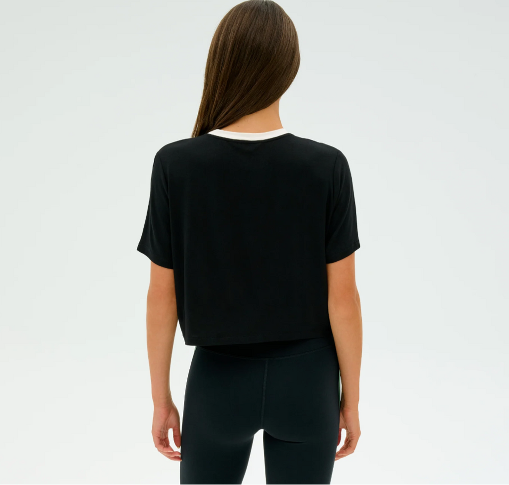 Djuna Crop Ringer - Black/White