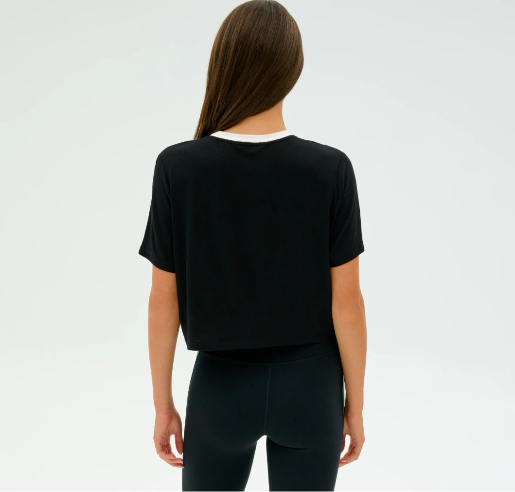 Djuna Crop Ringer - Black/White