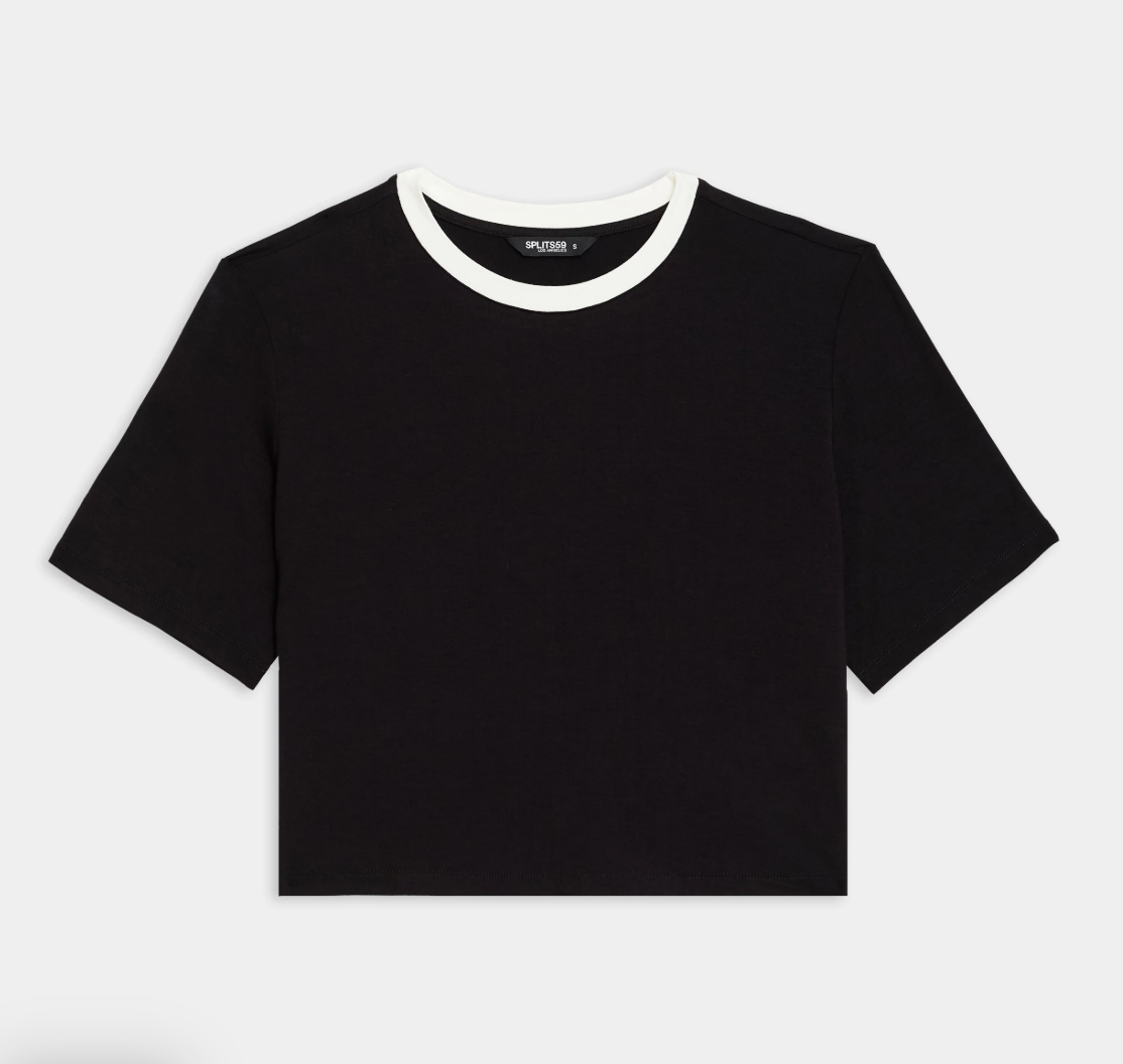 Djuna Crop Ringer - Black/White
